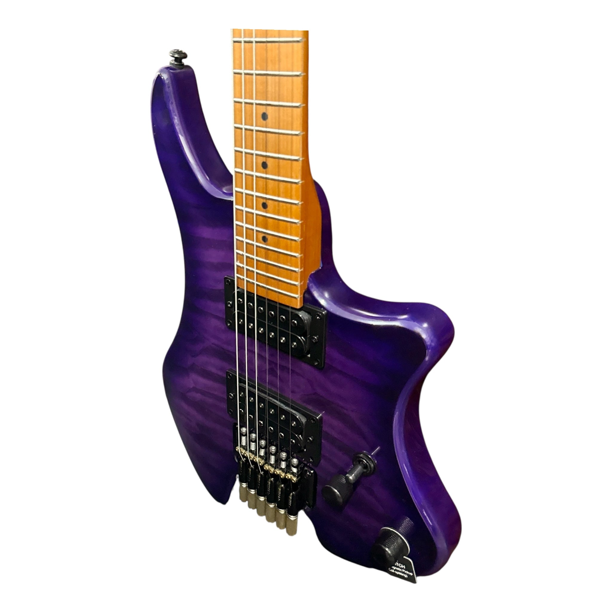 Haze HL1A Deep Purple Headless Electric Guitar with Split Coil
