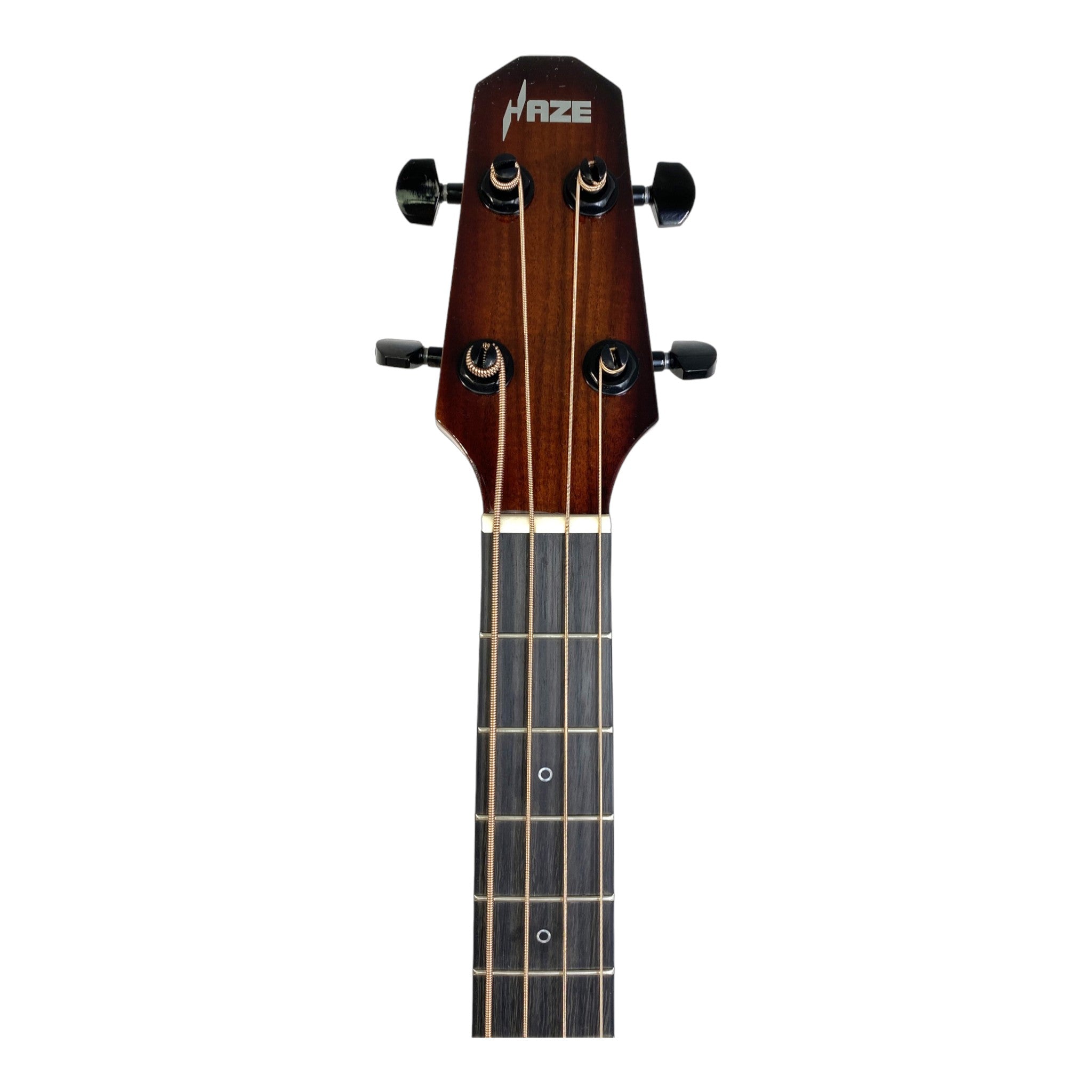 Haze 37" Solid Koa Top Height Adjustable Saddle Acoustic Bass Guitar - Natural HZMINISEBKOA
