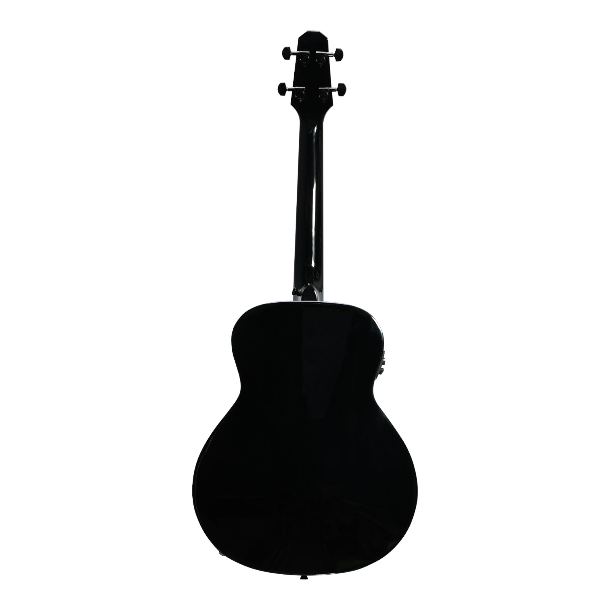 Haze 37" Solid Sitka Top Height Adjustable Saddle Acoustic Bass Guitar - Black HZMINISEBSPBK