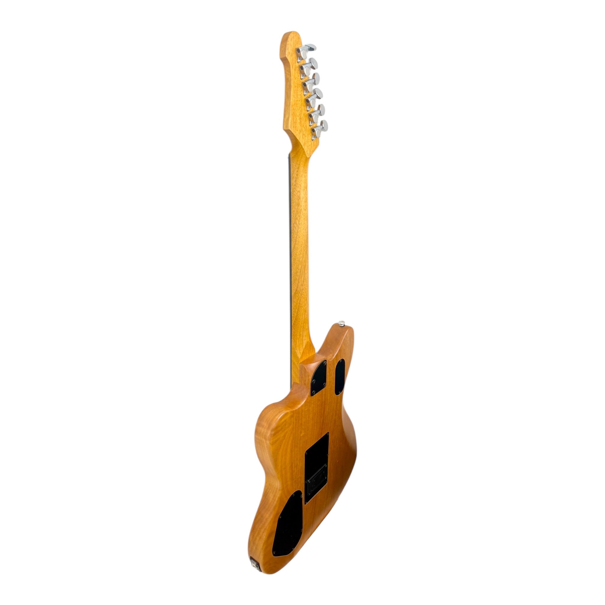 Haze JMACOUSTASONIC “SoundLab” Okoume Hollow-Body Hybrid HJM Electric-Acoustic Guitar in Matte Sunburst
