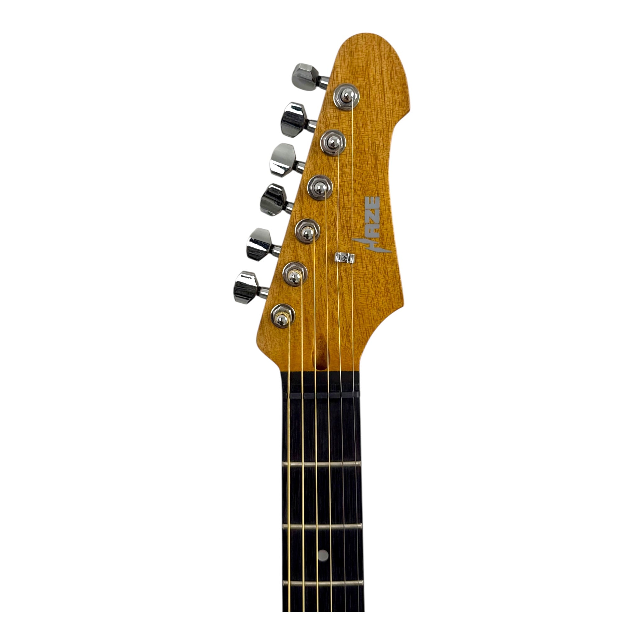 Haze JMACOUSTASONIC “SoundLab” Okoume Hollow-Body Hybrid HJM Electric-Acoustic Guitar in Matte Sunburst