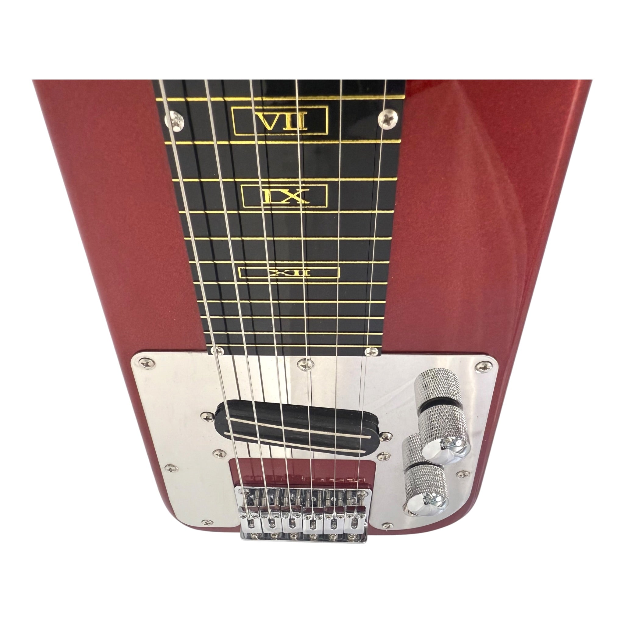 Haze LT30MRD Metallic Wine Red Lap Steel Electric Guitar + 10W Amp. (Optional)