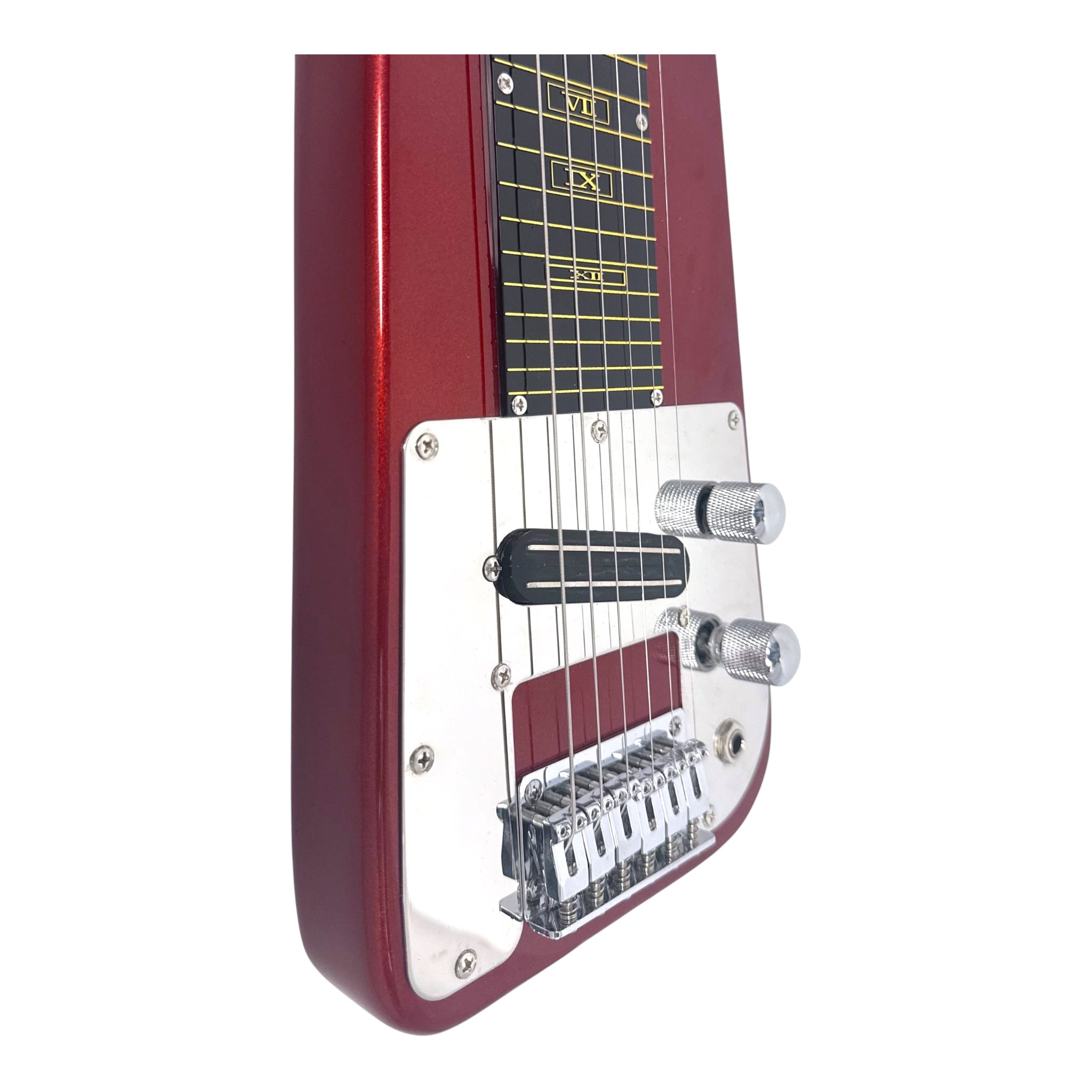Haze LT30MRD Metallic Wine Red Lap Steel Electric Guitar + 10W Amp. (Optional)