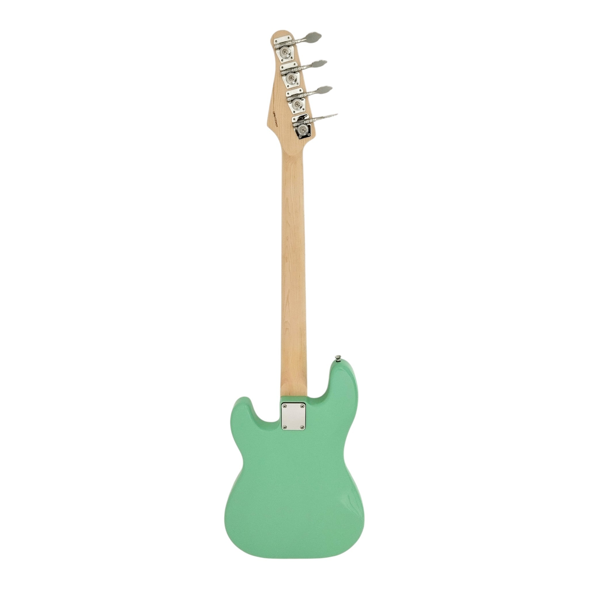Haze Basswood Seafoam Green Electric Bass Guitar - Surf Green PB172GN  with Accessories and Haze CUBEBABY Portable Multifunctional Bass (Optional)