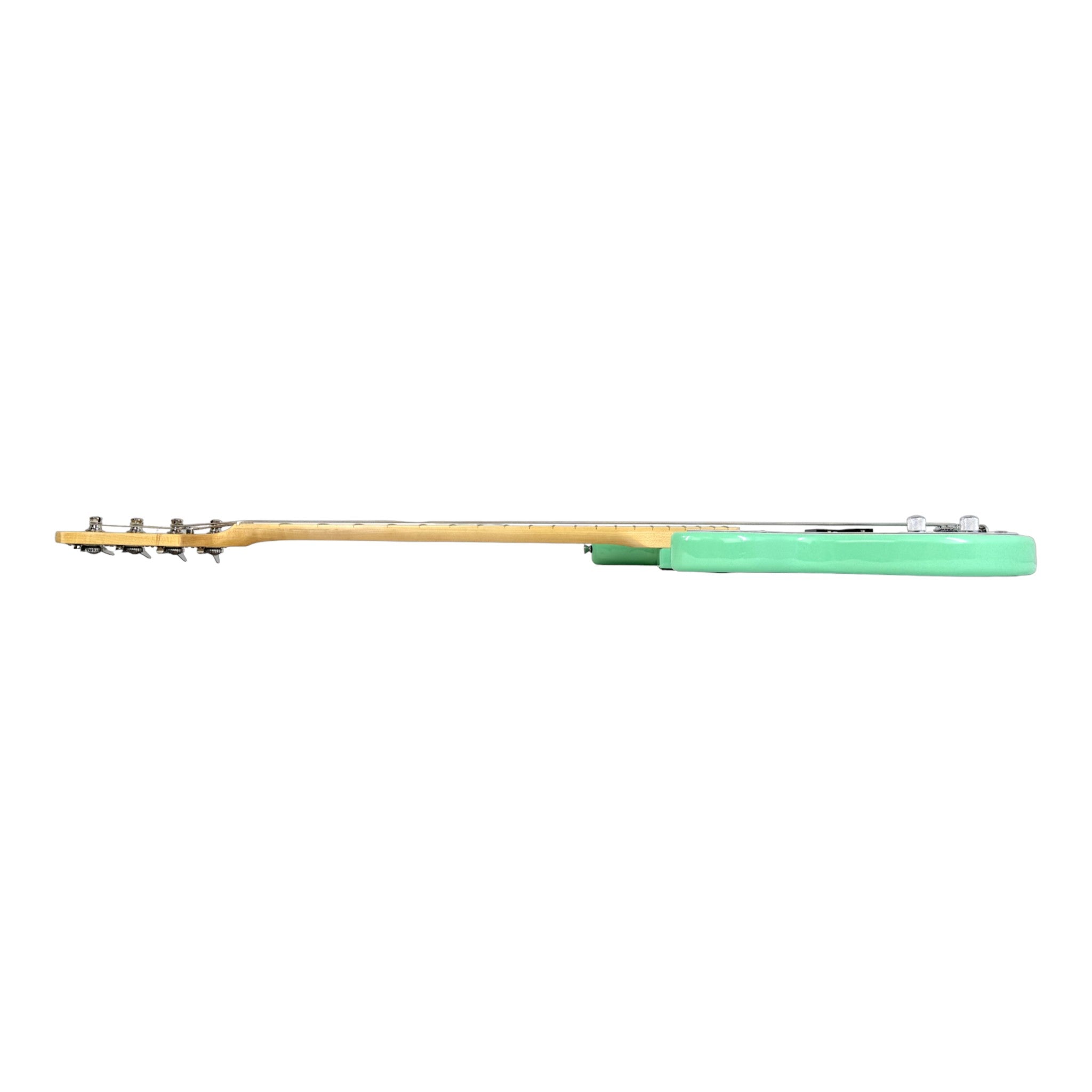 Haze Left Handed Basswood Seafoam Green Electric Bass Guitar - Surf Green PB172SGNLH with Accessories and Haze CUBEBABY Portable Multifunctional Bass (Optional)