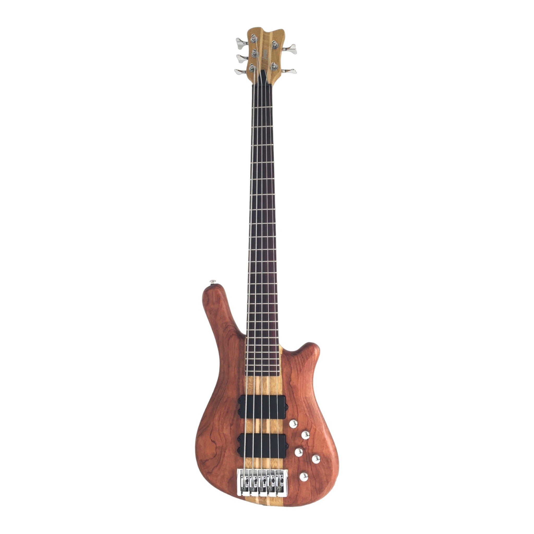 Haze 5-String Active Humbucker Padauk Wood WR Electric Bass Guitar - Natural SBG368N