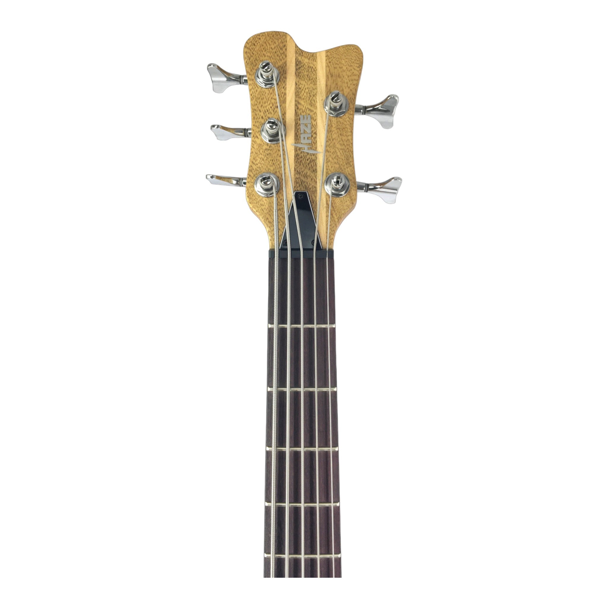 Haze 5-String Active Humbucker Padauk Wood WR Electric Bass Guitar - Natural SBG368N