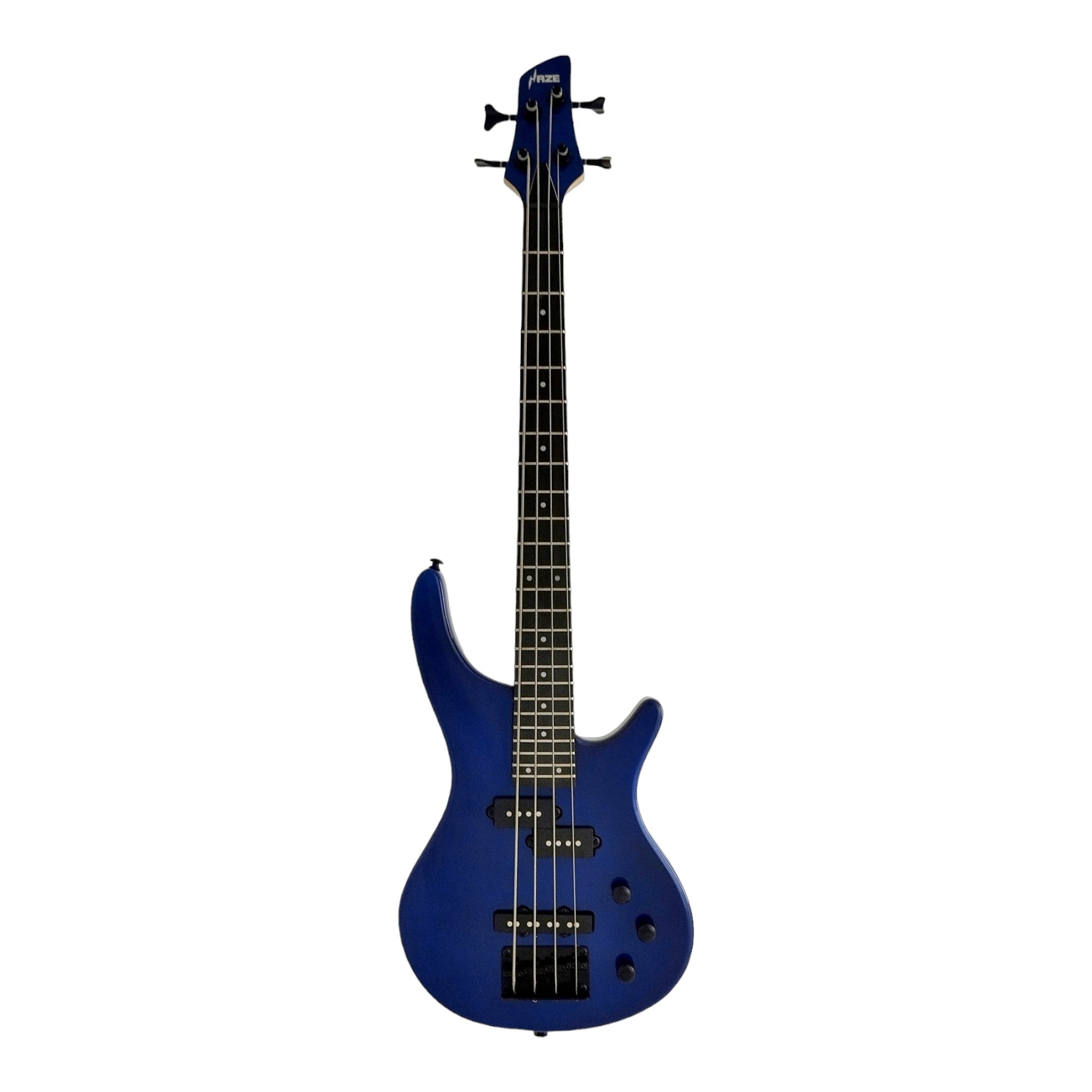 1/2 Size HAZE Electric Bass Guitar, Navy Metallic Blue 24 Frets, SBG385JB34