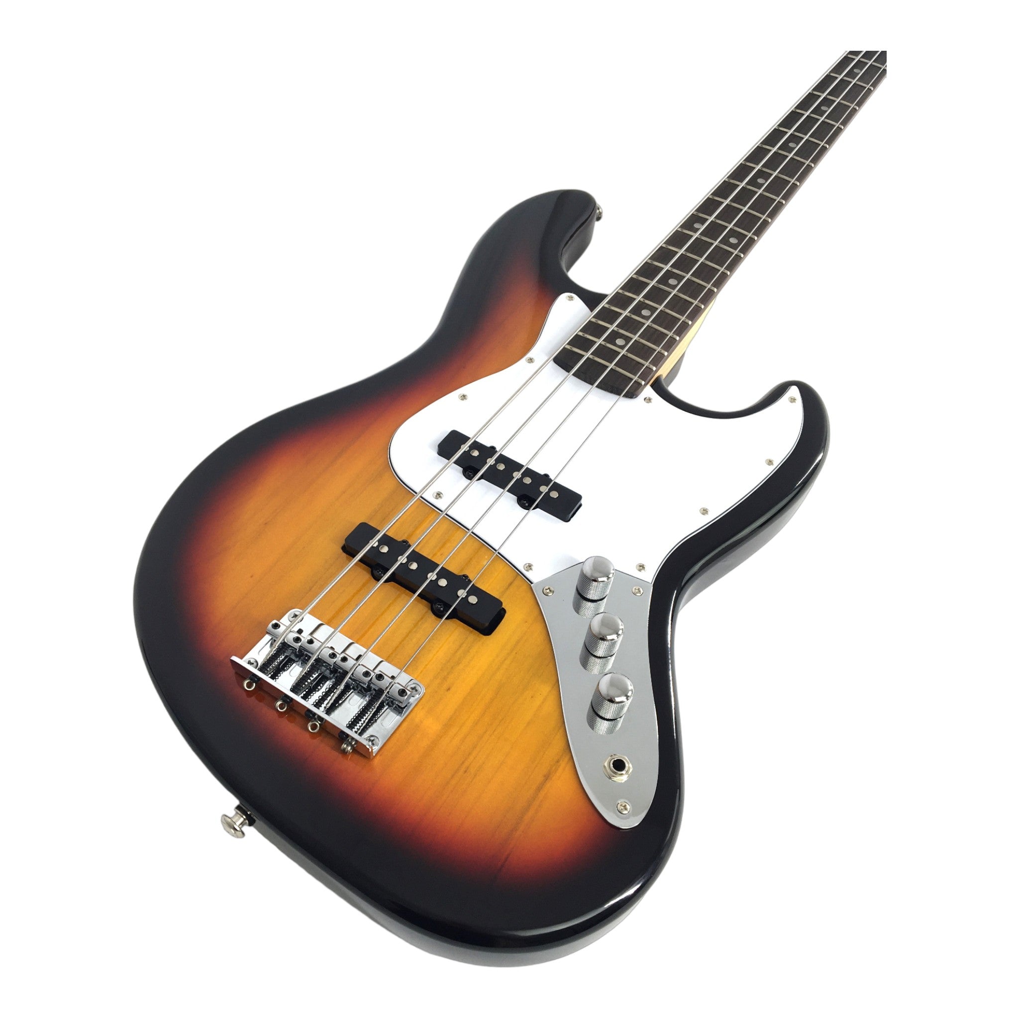 Haze Single-Coil Solid Basswood J-Style Electric Bass Guitar - Sunburst SBG387BS