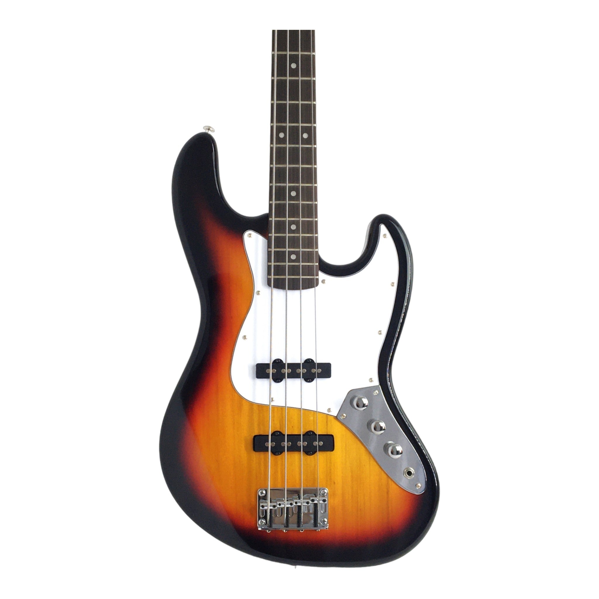 Haze Single-Coil Solid Basswood J-Style Electric Bass Guitar - Sunburst SBG387BS