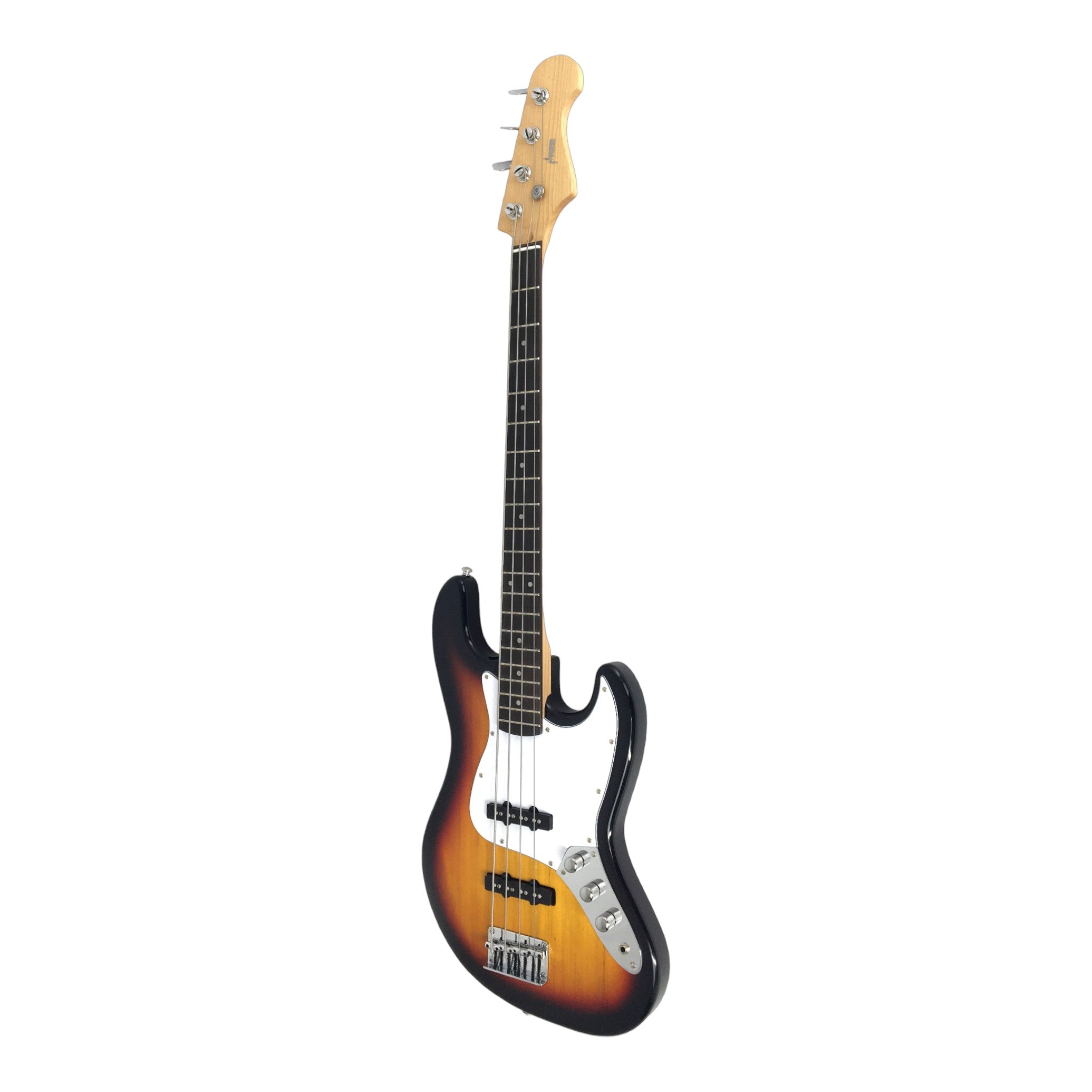 Haze Single-Coil Solid Basswood J-Style Electric Bass Guitar - Sunburst SBG387BS