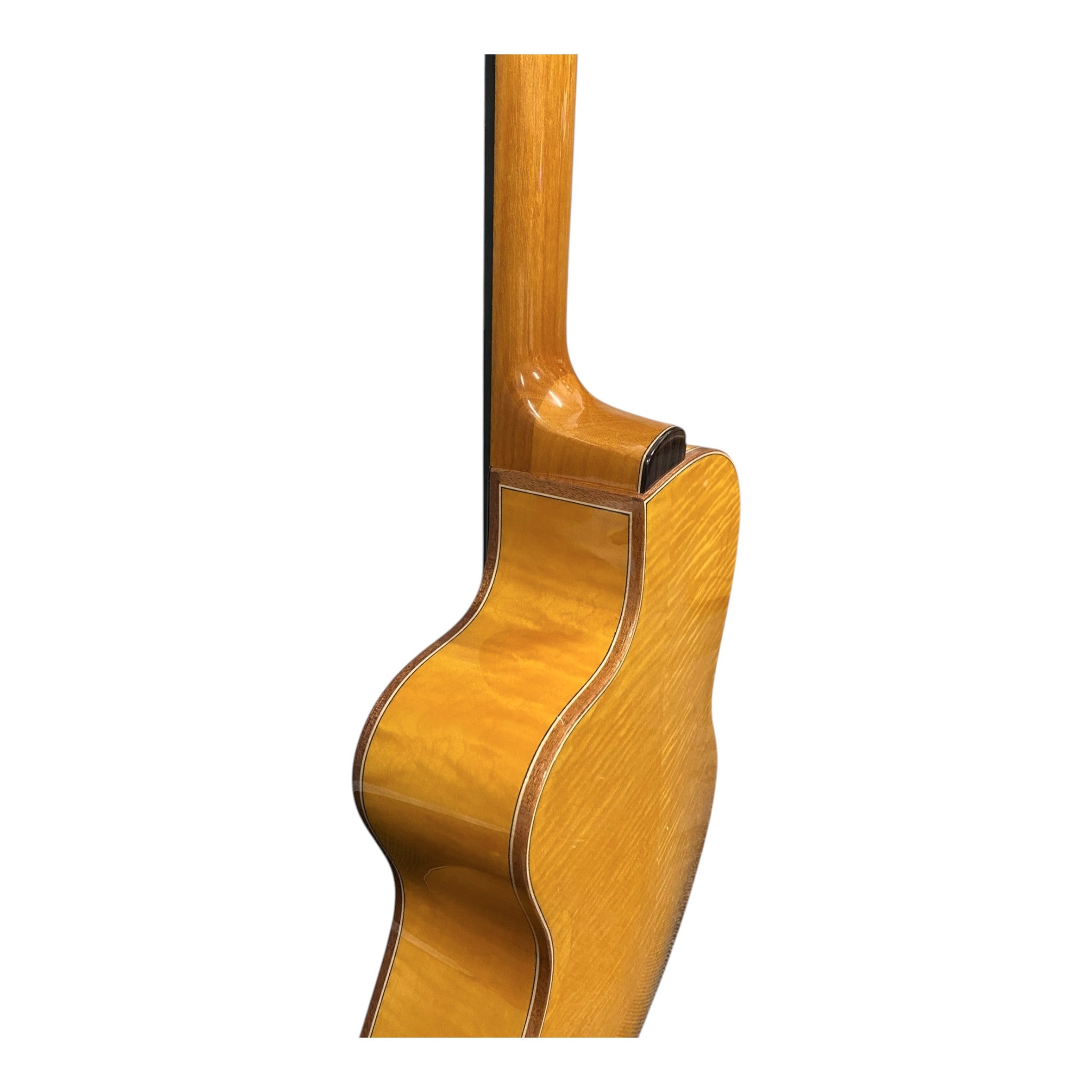 Haze 'LiveTone' Solid Spruce Top Flamed Maple Bowled Back Cutaway Classical Guitar w/ Double OS1 Vibration Pickups - SCG953BCEQN