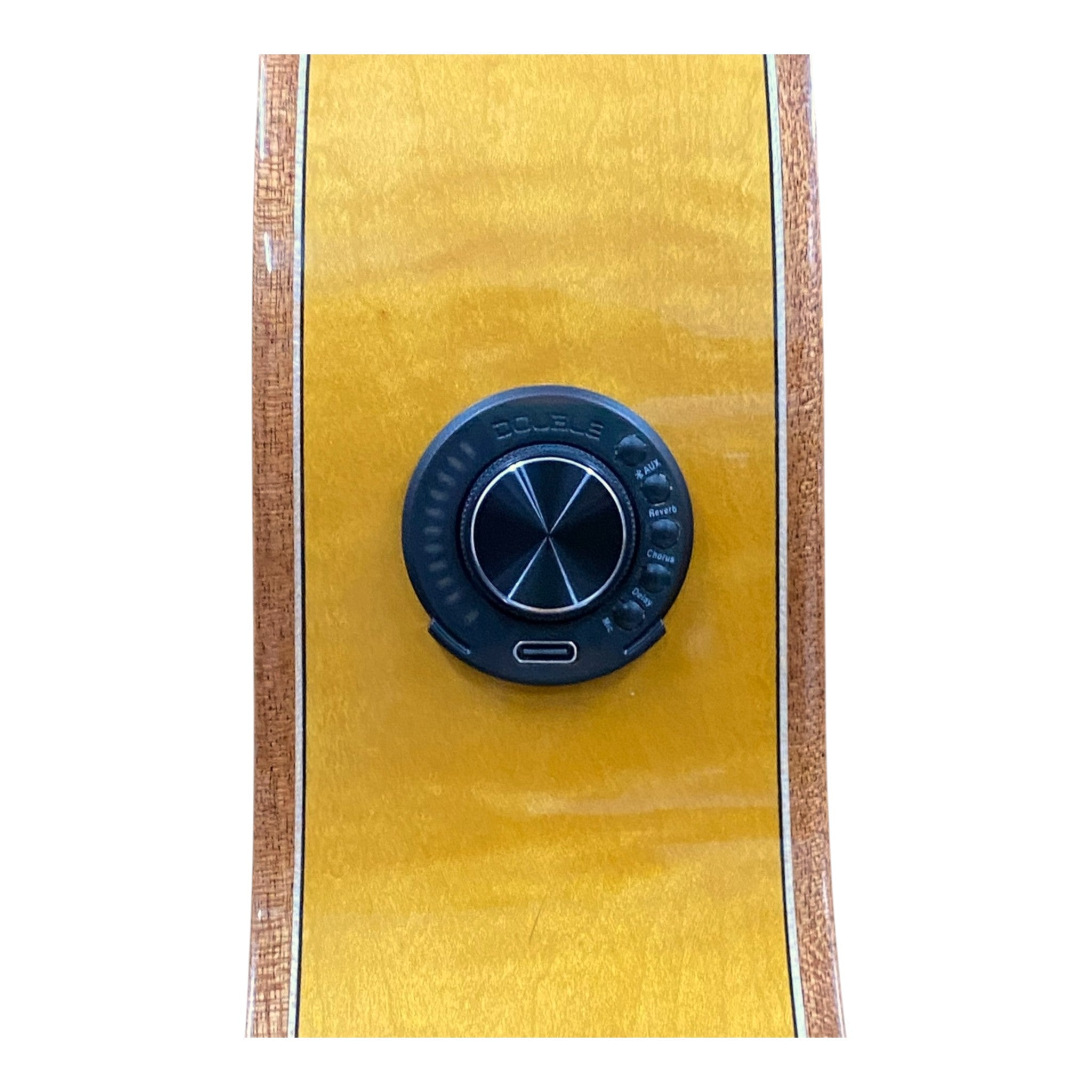 Haze 'LiveTone' Solid Spruce Top Flamed Maple Bowled Back Cutaway Classical Guitar w/ Double OS1 Vibration Pickups - SCG953BCEQN