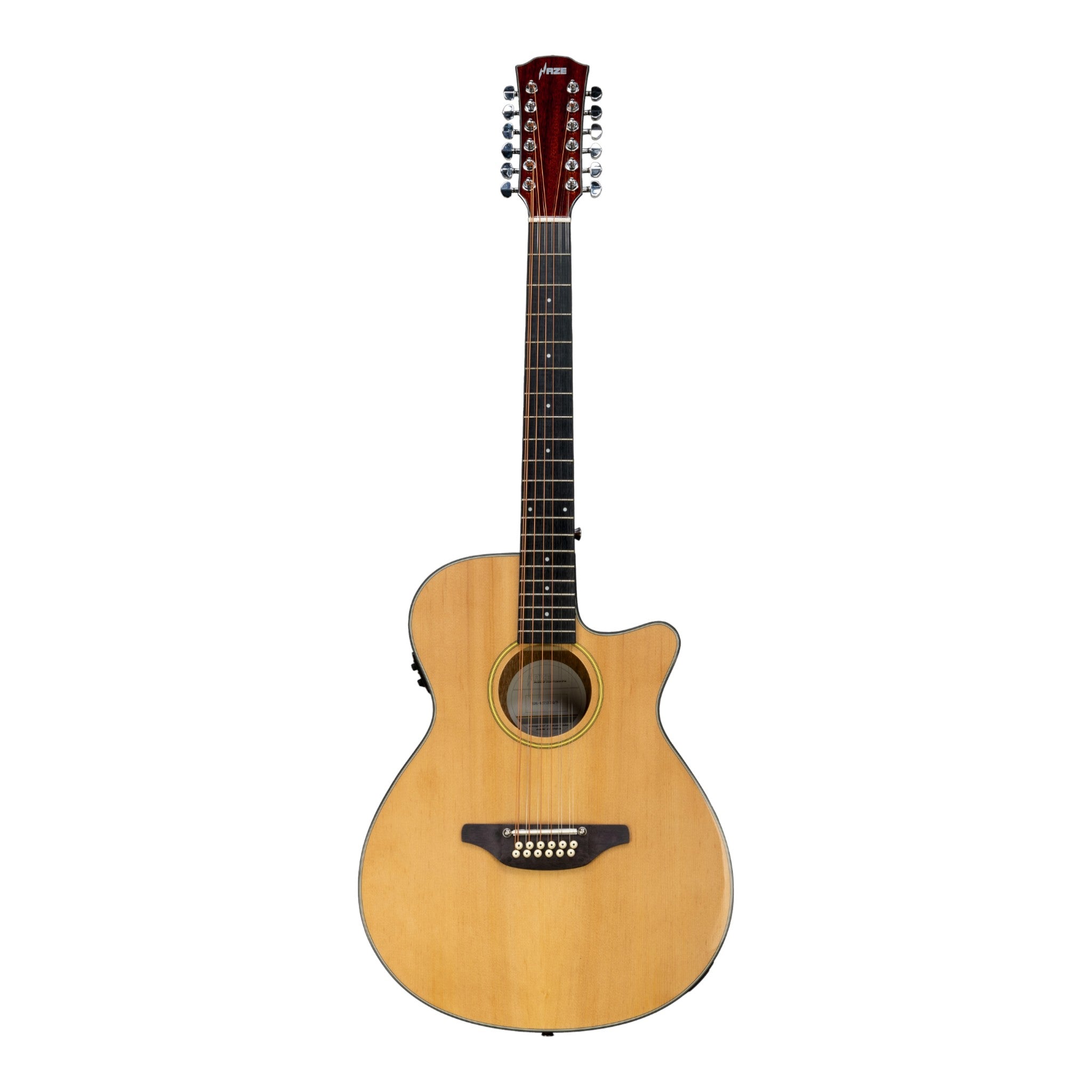 Haze SDG82712CEQN 12-String Acoustic-Electric Guitar with Height Adjustable Saddle - Natural