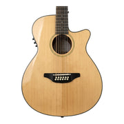 Haze SDG82712CEQSN 12-String Solid Spruce Acoustic-Electric Guitar with Height Adjustable Saddle - VBT