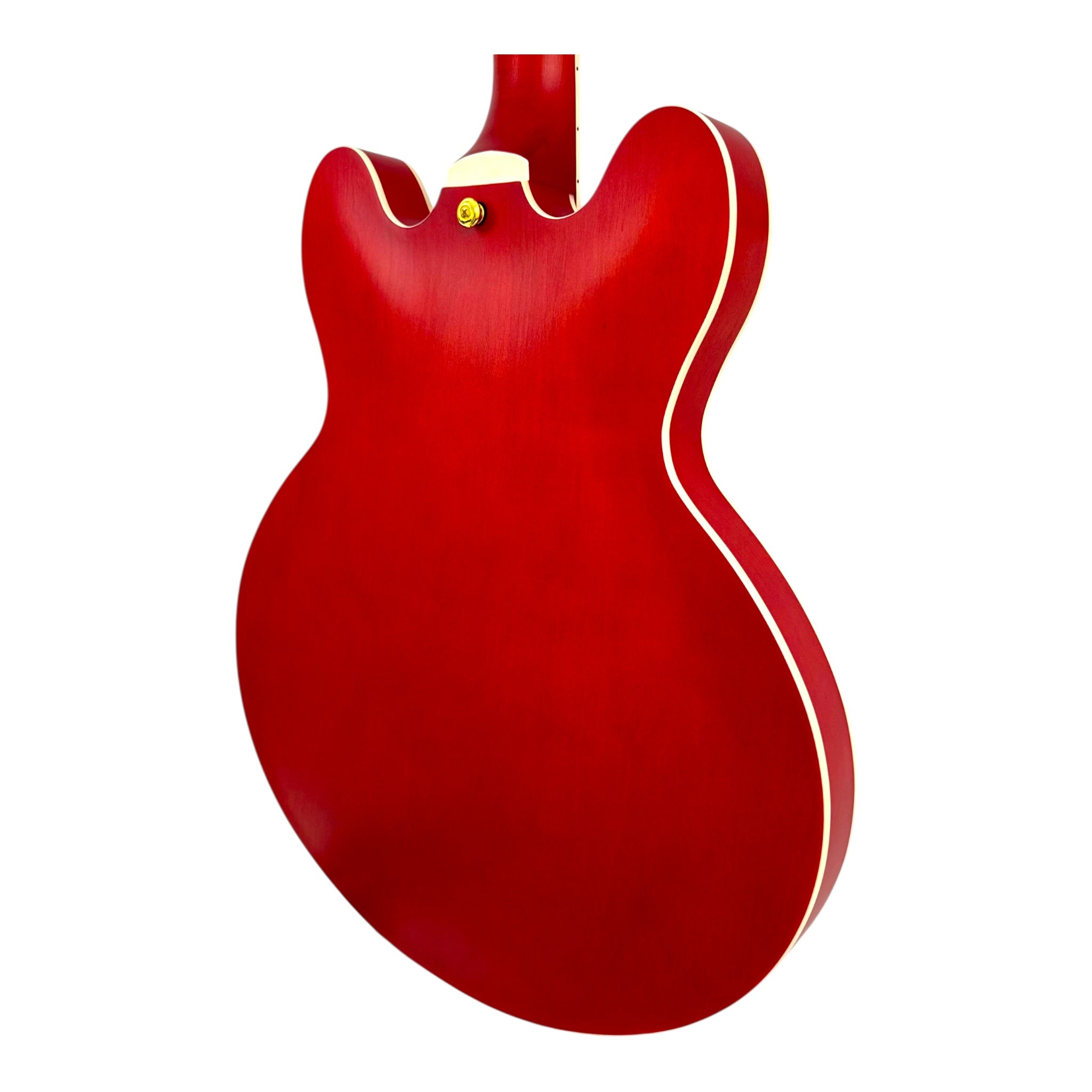 Haze SEG1975WRDS Maple Semi-Hollow Arched Top HES Electric Guitar in Wine Red w/ Vibrato Bar
