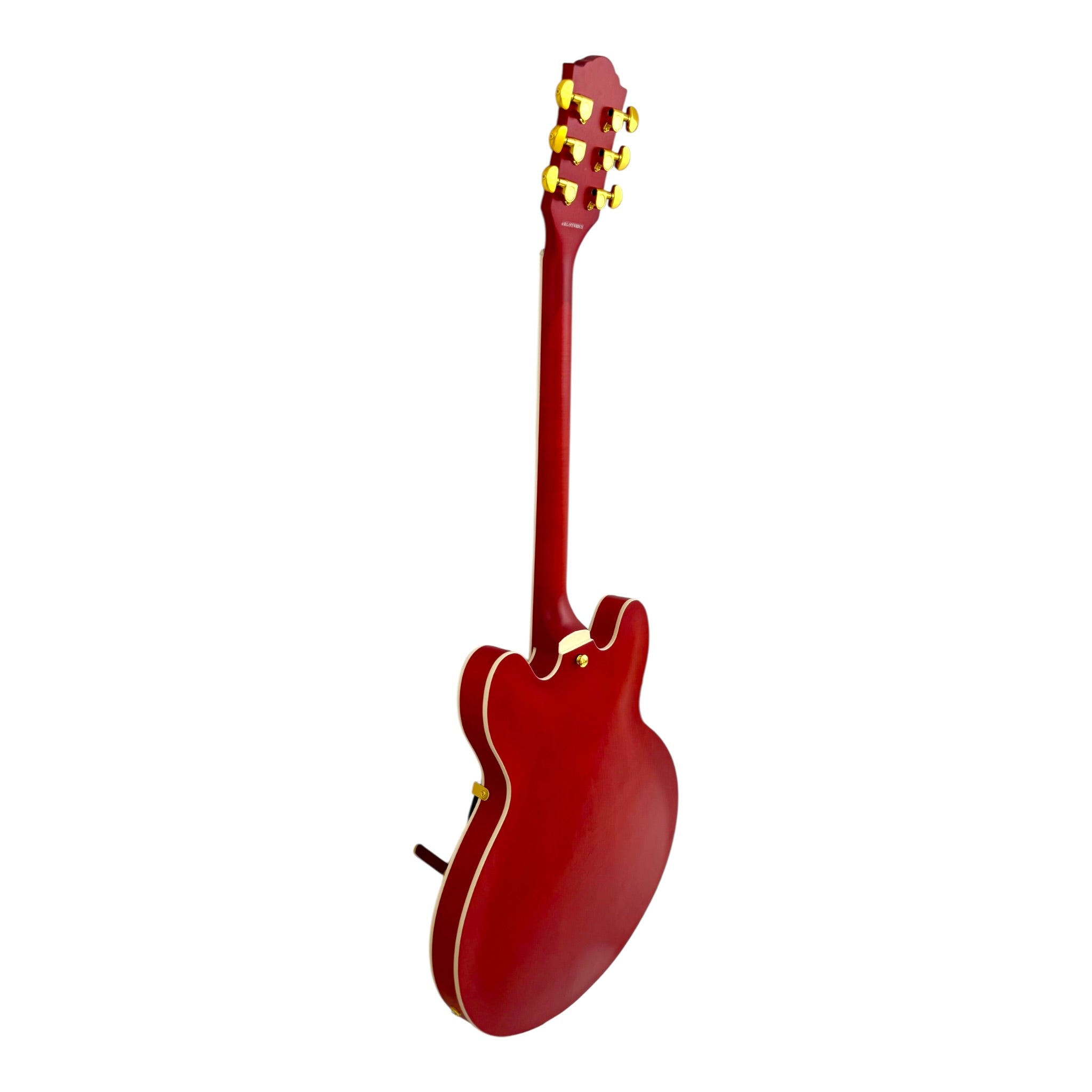 Haze SEG1975WRDS Maple Semi-Hollow Arched Top HES Electric Guitar in Wine Red w/ Vibrato Bar