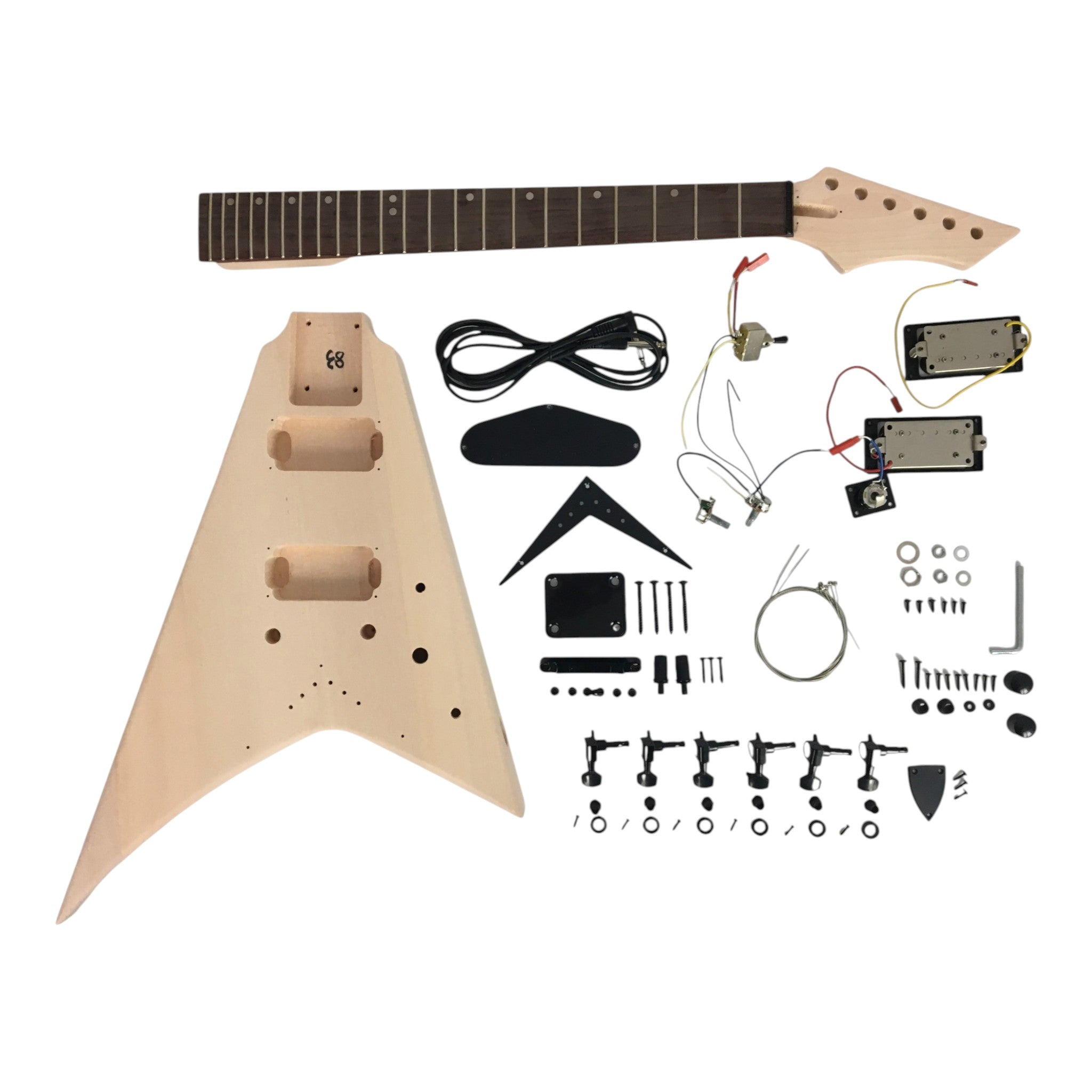 SFV50MDIY Solid Mahogany Body Electric Guitar DIY Kit, No-Soldering, H-H