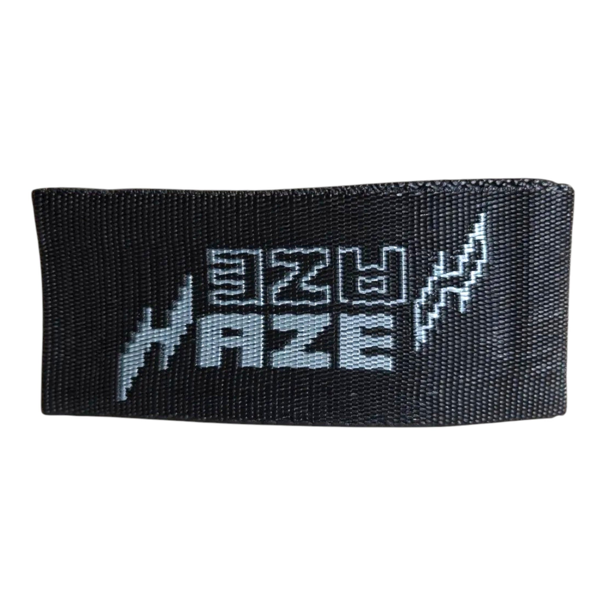 Haze STRPLOGO Woven Nylon Guitar Strap – Black Satin with Logo Print