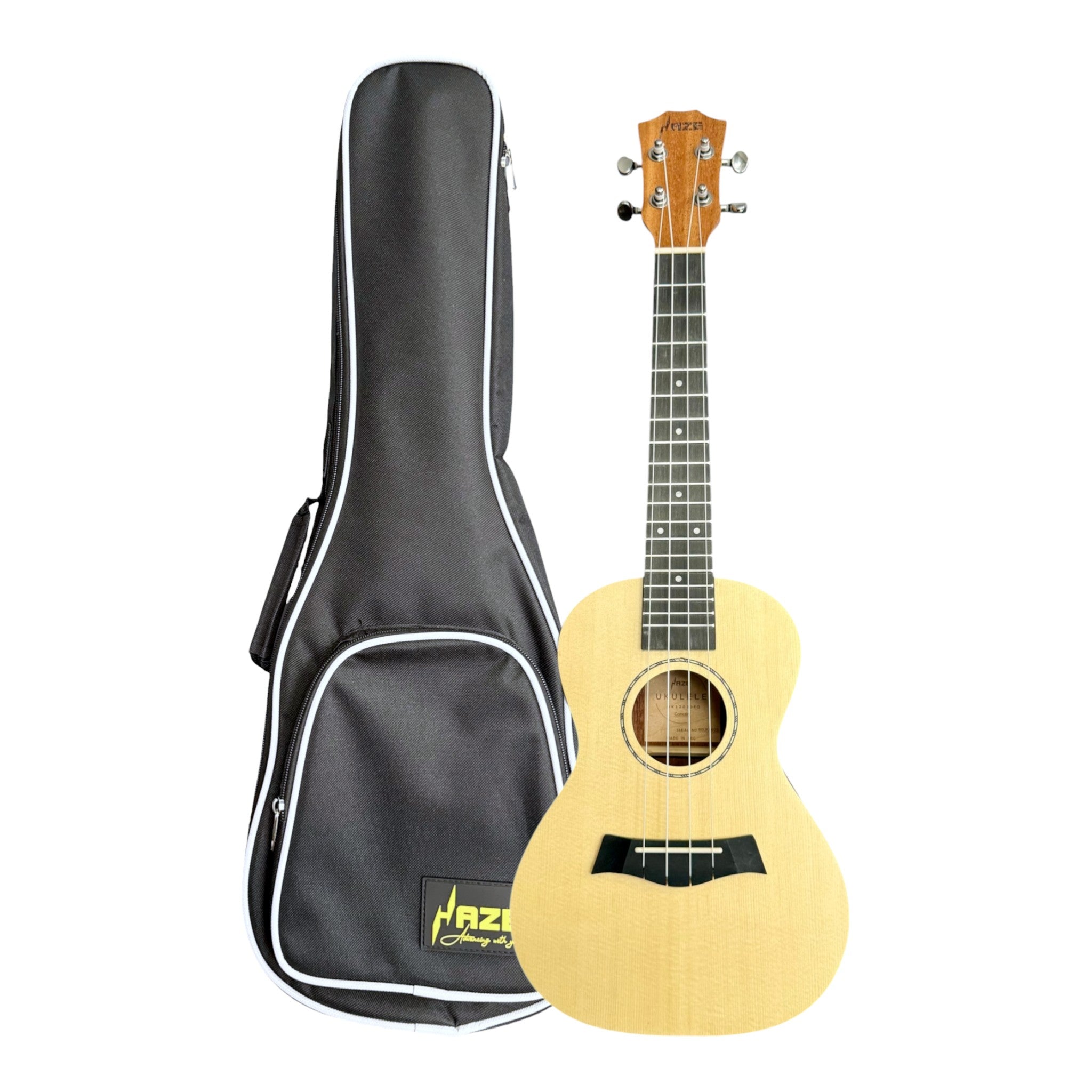 Haze UK120 Spruce Top Acoustic-Electric 23" Concert Ukulele in Natural Matte - UK12023EQ