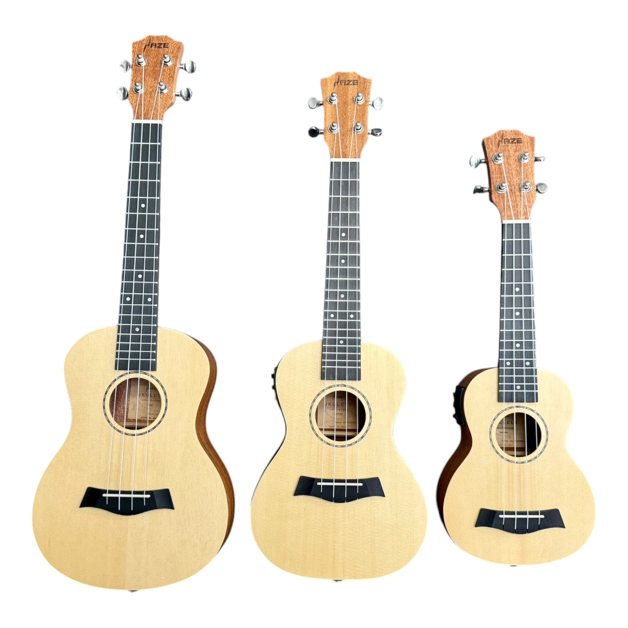 Haze UK120 Spruce Top Acoustic-Electric 23" Concert Ukulele in Natural Matte - UK12023EQ