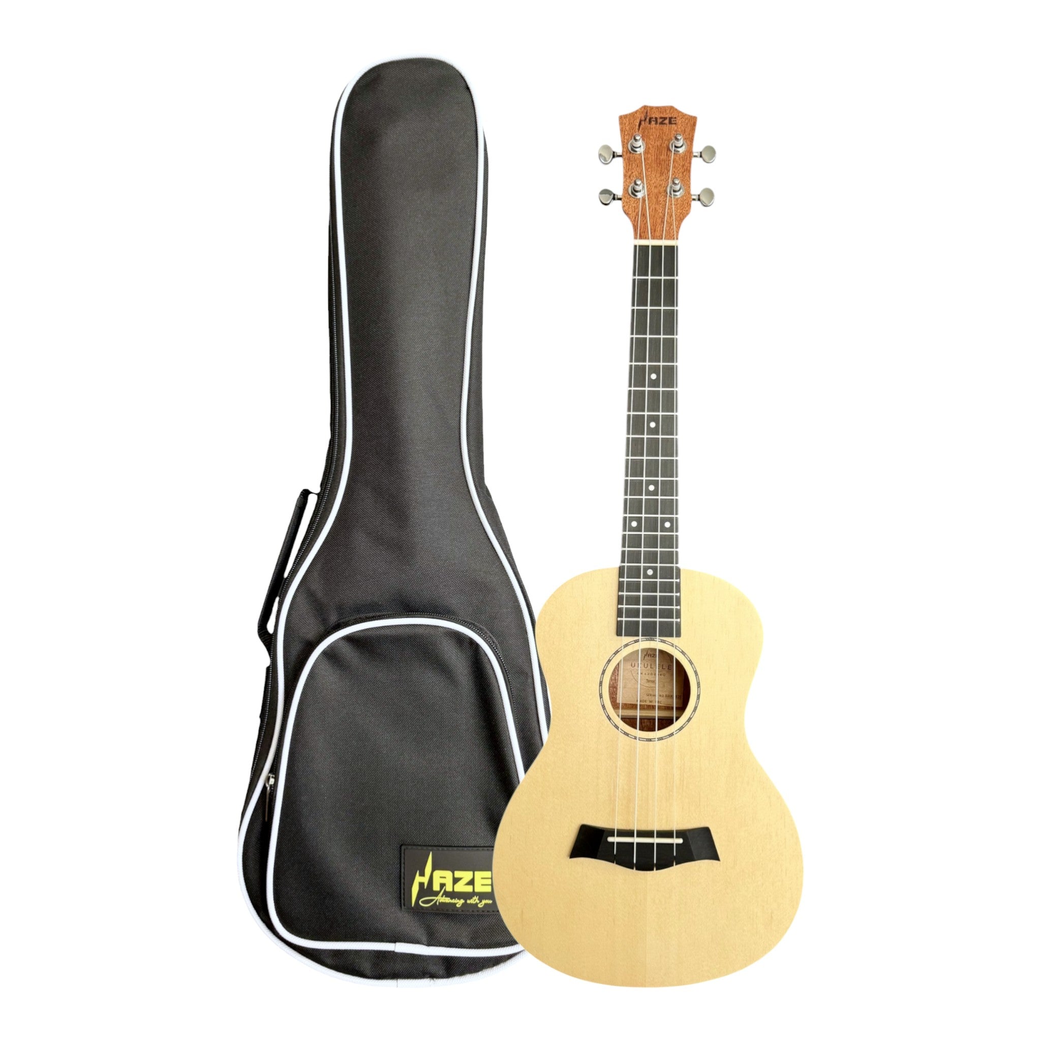 Haze UK120 Spruce Top Acoustic-Electric 26" Tenor Ukulele in Natural Matte - UK12026EQ