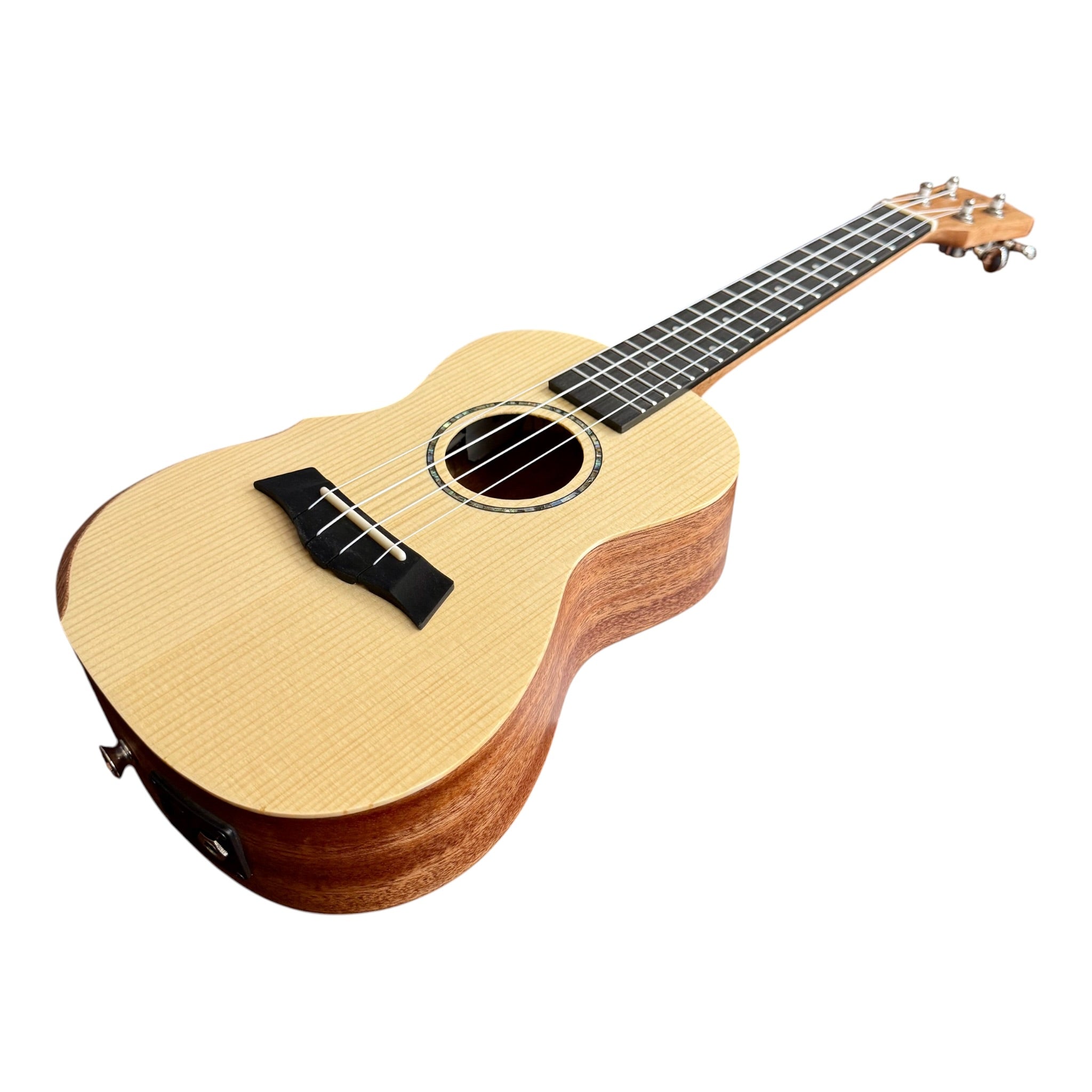Haze UK450 Solid Spruce Top Acoustic-Electric 23" Concert Ukulele with Bevelled Armrest - UK45023EQ