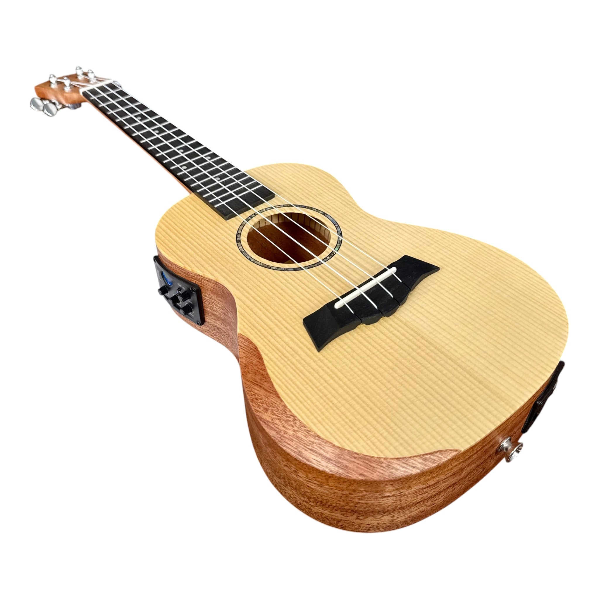Haze UK450 Solid Spruce Top Acoustic-Electric 23" Concert Ukulele with Bevelled Armrest - UK45023EQ