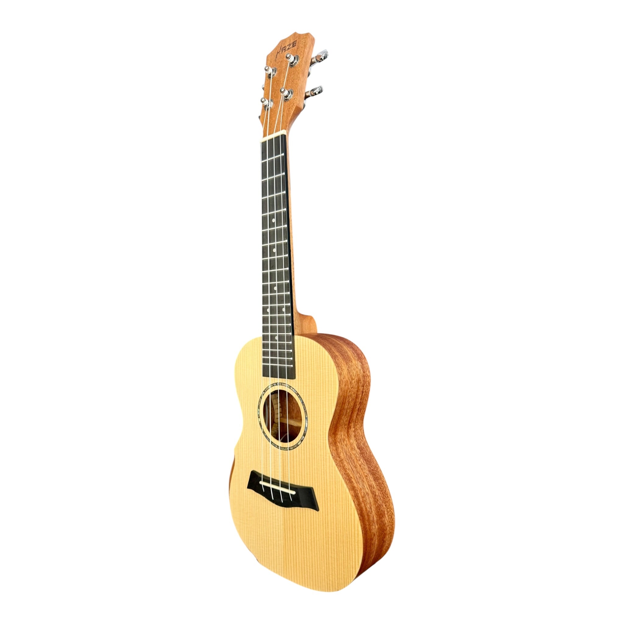Haze UK450 Solid Spruce Top Acoustic-Electric 23" Concert Ukulele with Bevelled Armrest - UK45023EQ