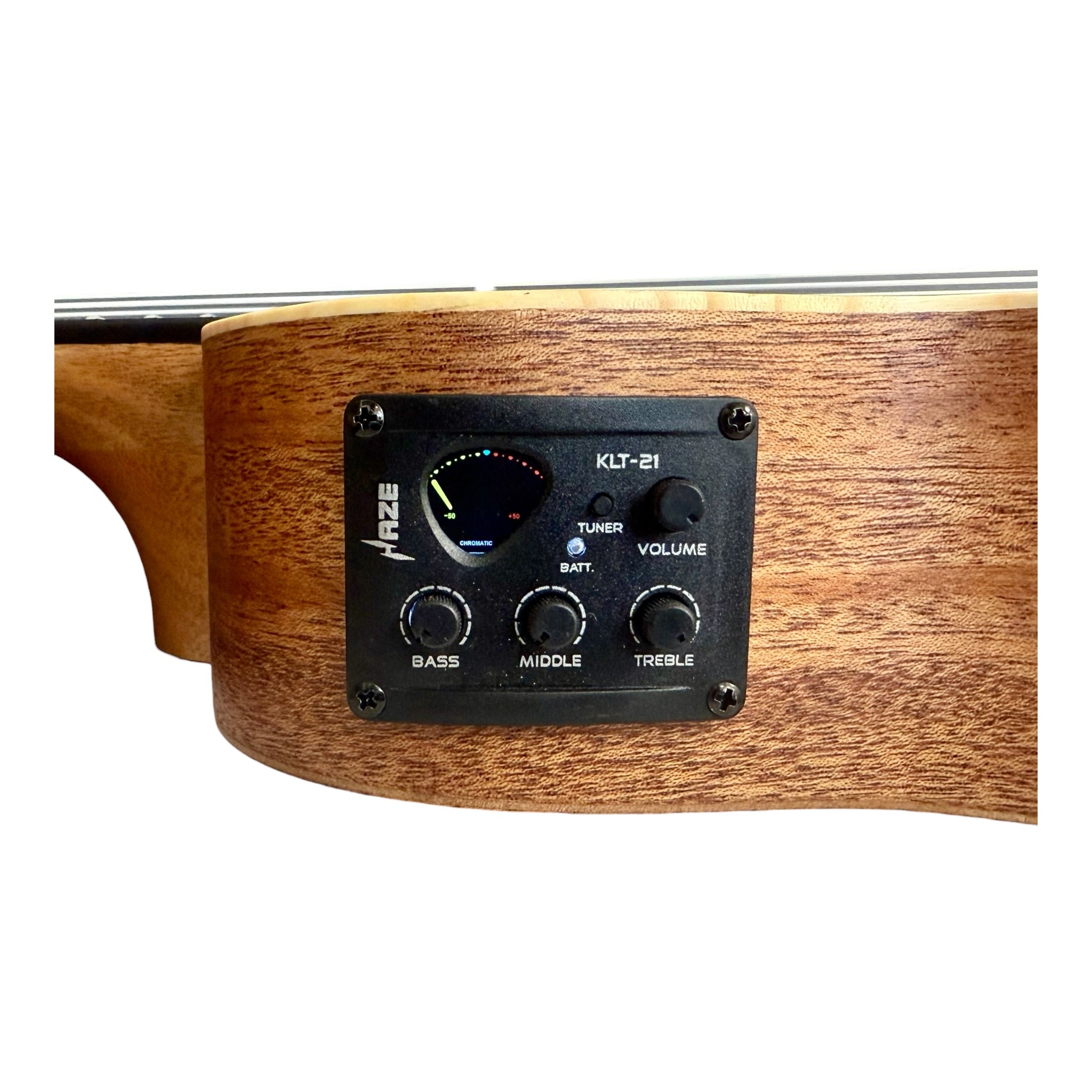 Haze UK450 Solid Spruce Top Acoustic-Electric 23" Concert Ukulele with Bevelled Armrest - UK45023EQ