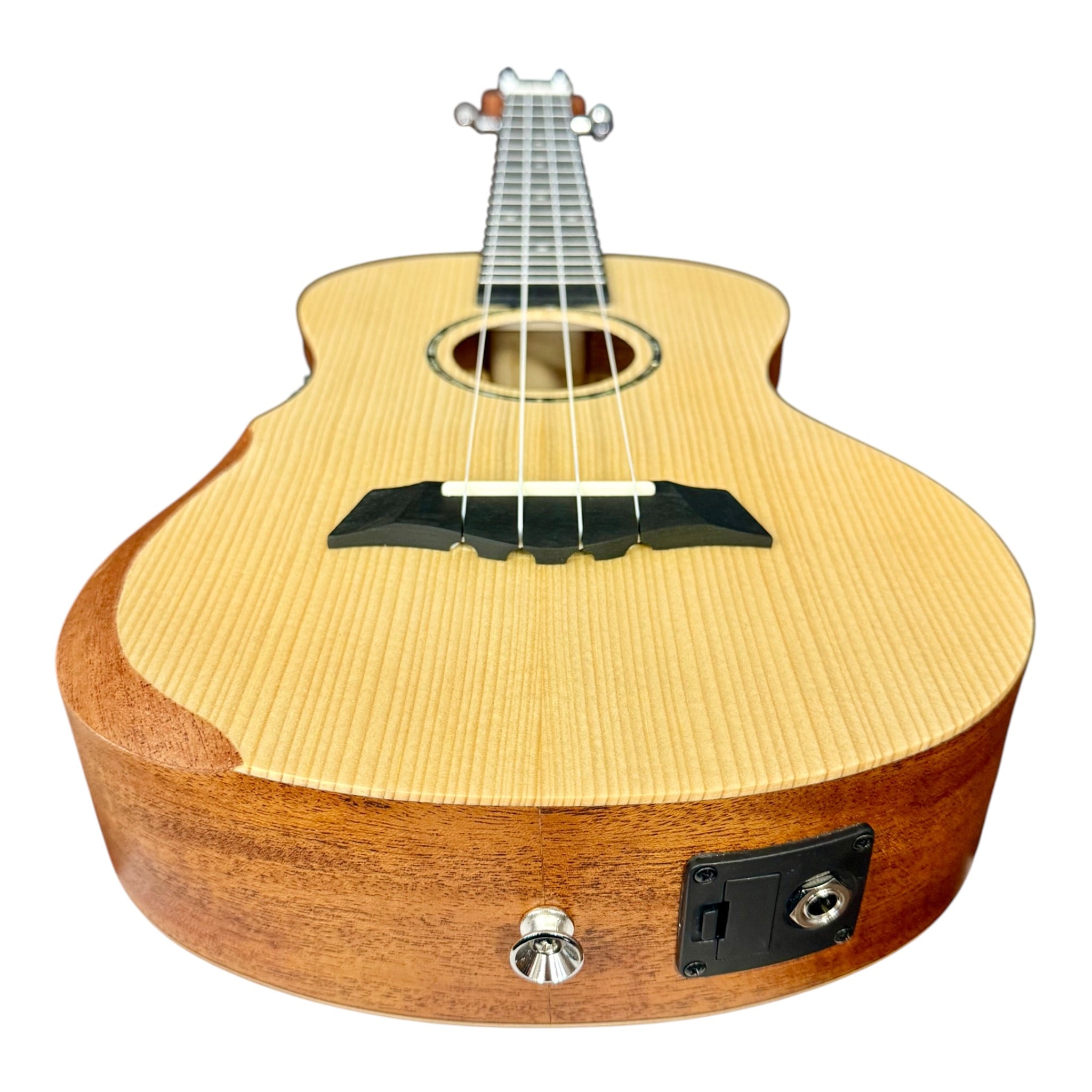 Haze UK450 Solid Spruce Top Acoustic-Electric 26" Tenor Ukulele with Bevelled Armrest - UK45026EQ