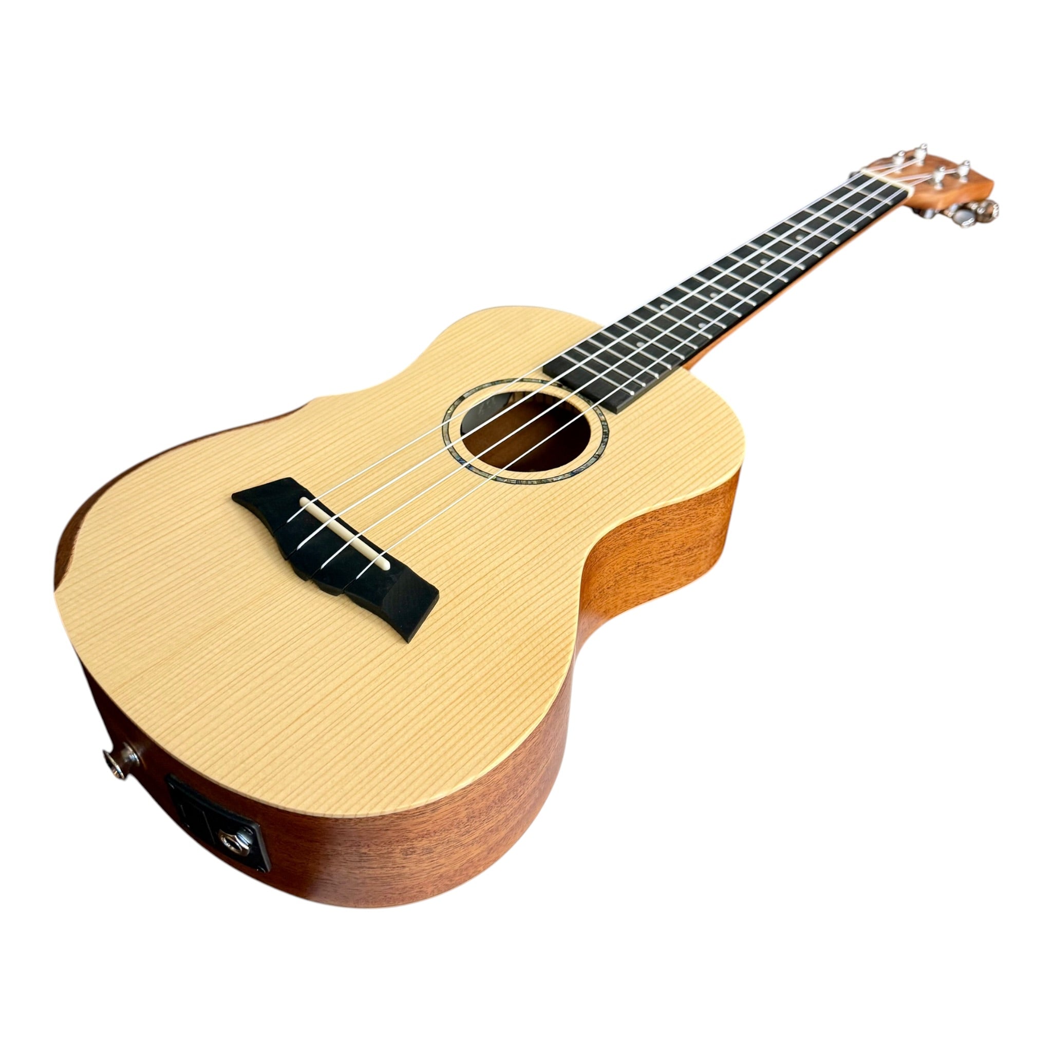 Haze UK450 Solid Spruce Top Acoustic-Electric 26" Tenor Ukulele with Bevelled Armrest - UK45026EQ