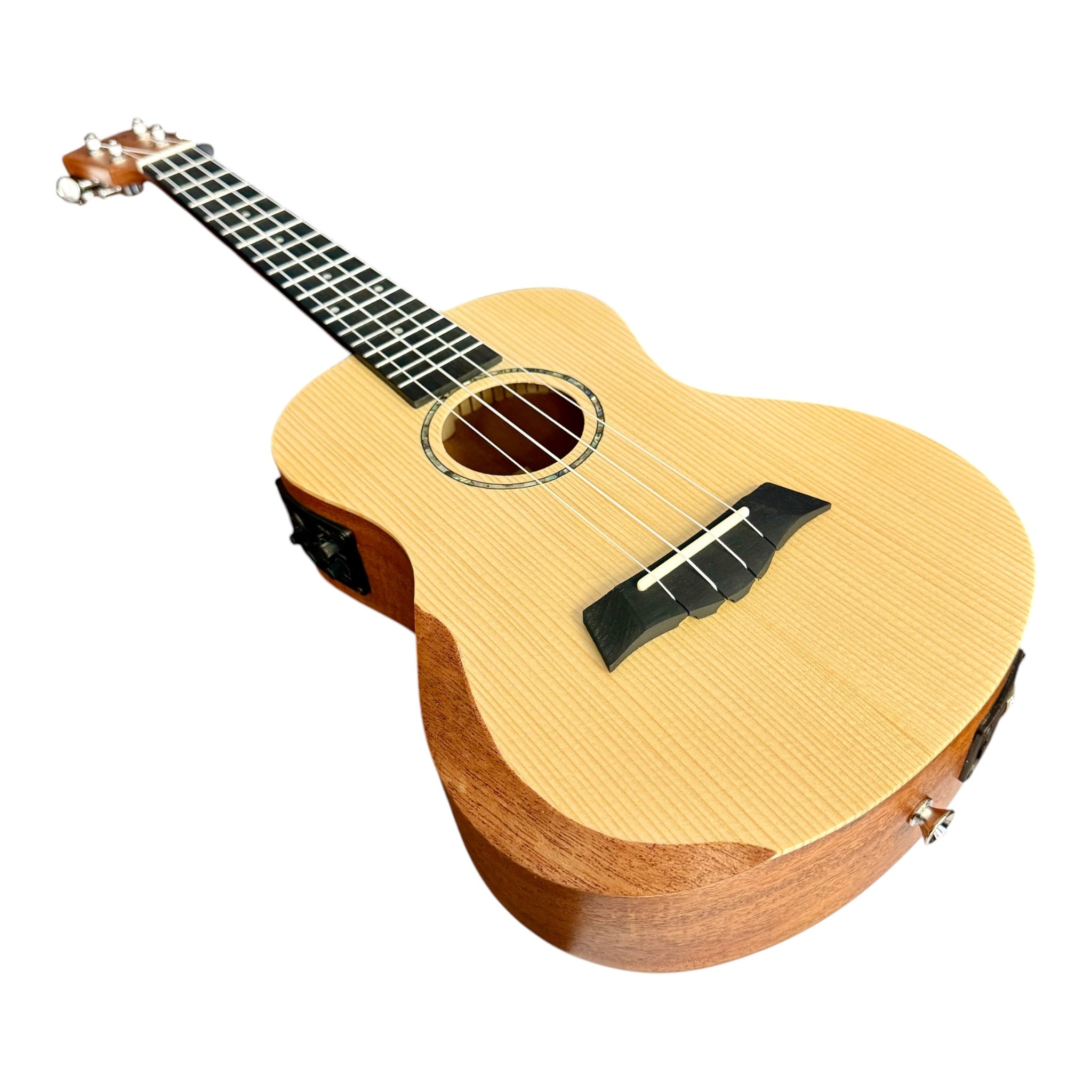 Haze UK450 Solid Spruce Top Acoustic-Electric 26" Tenor Ukulele with Bevelled Armrest - UK45026EQ