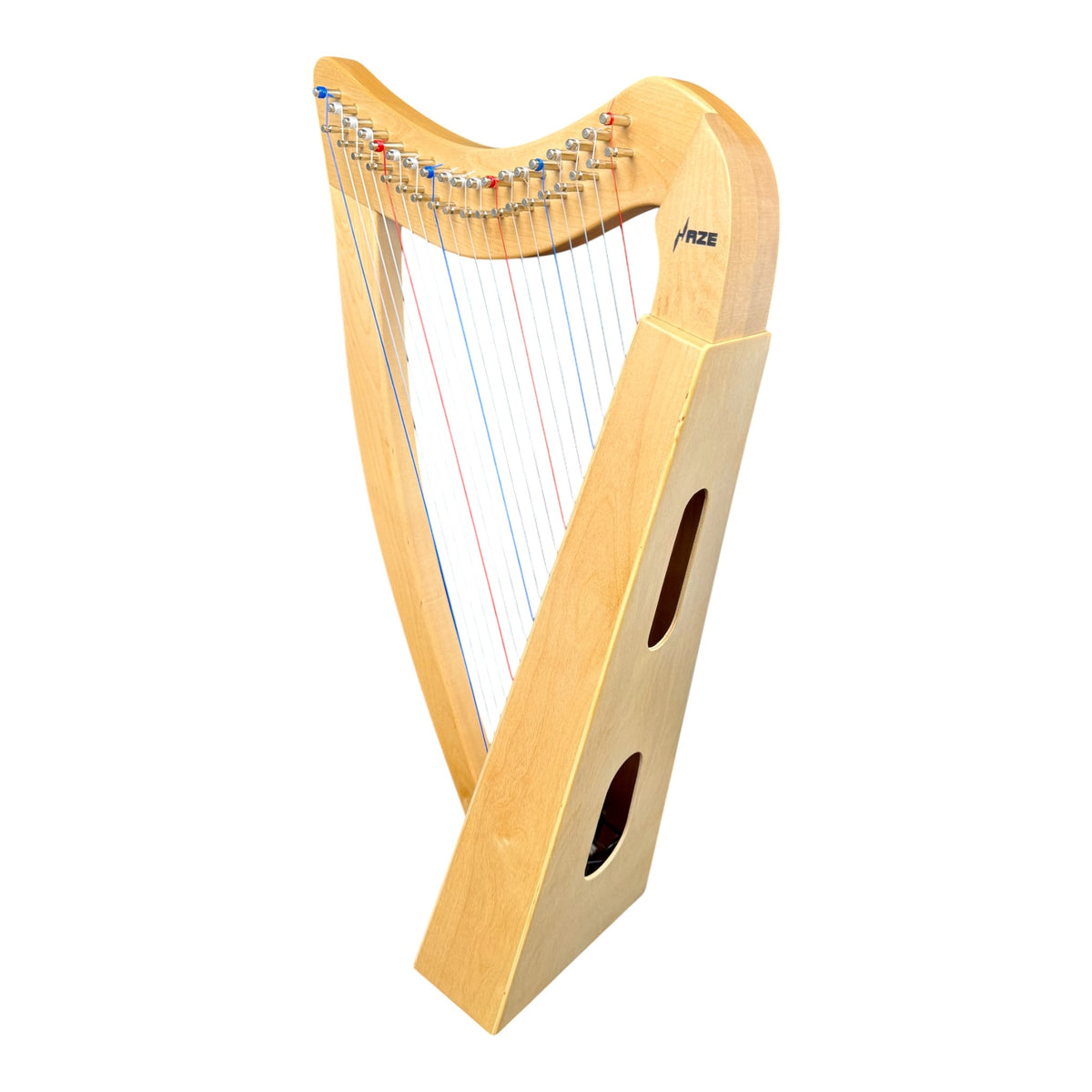 Haze WH19MSEQ 19-String Acoustic-Electric Lap Harp - Natural Maple Harp with Sitka Spruce Soundboard