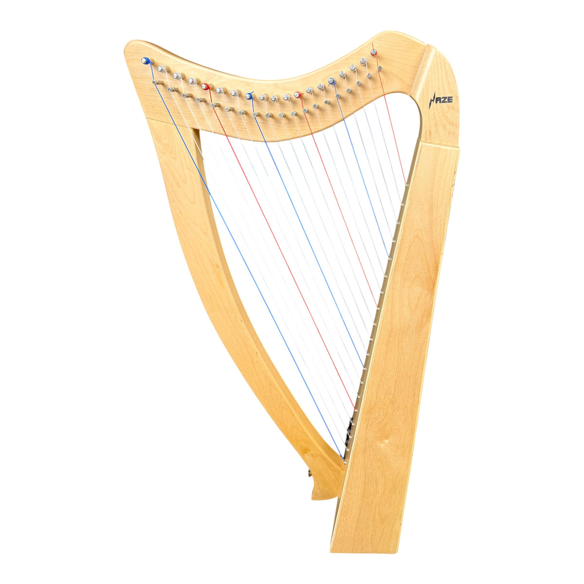Haze WH19MSEQ 19-String Acoustic-Electric Lap Harp - Natural Maple Harp with Sitka Spruce Soundboard