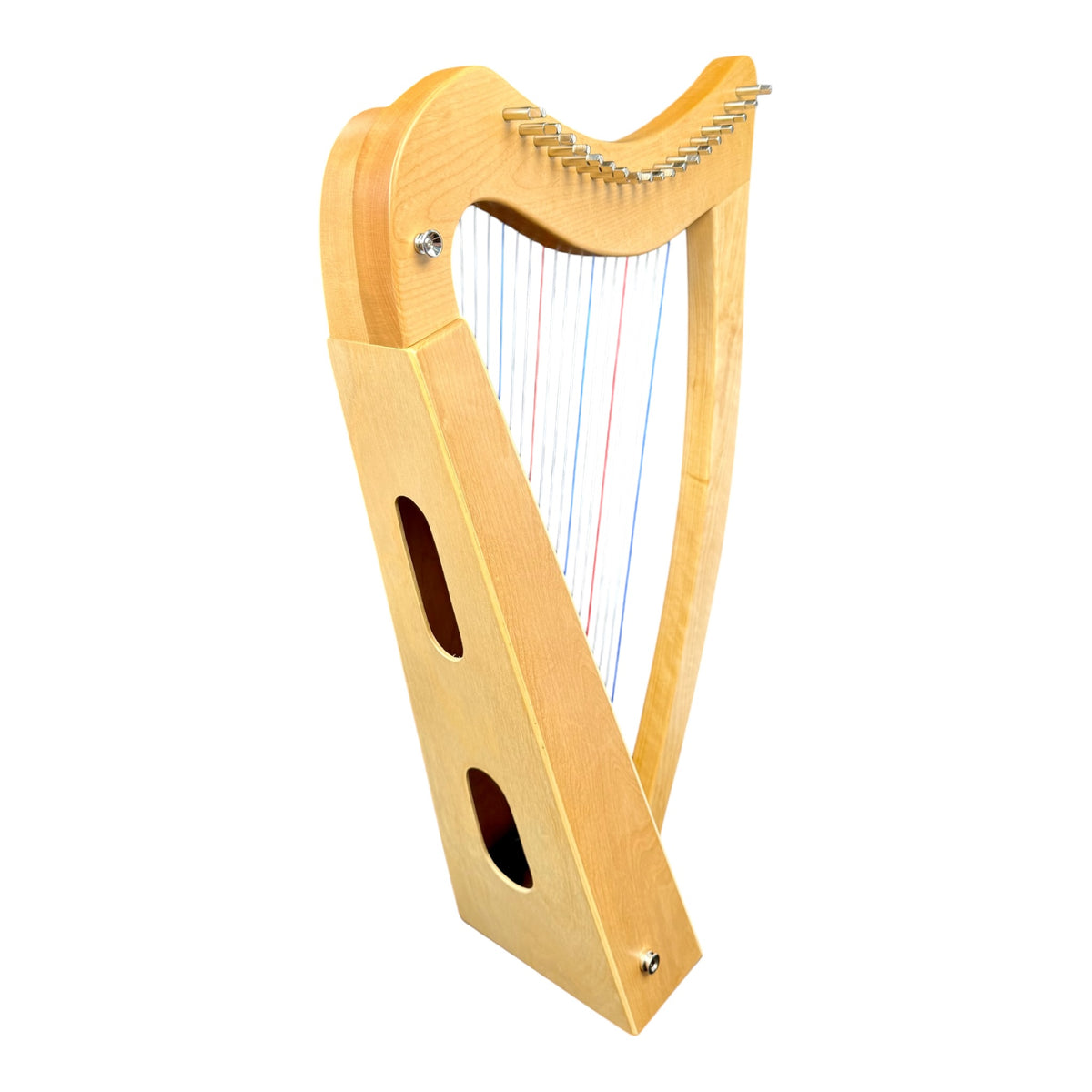 Haze WH19MSEQL 19-String Acoustic-Electric Lever-Fitted Lap Harp - Natural Maple Harp with Sitka Spruce Soundboard