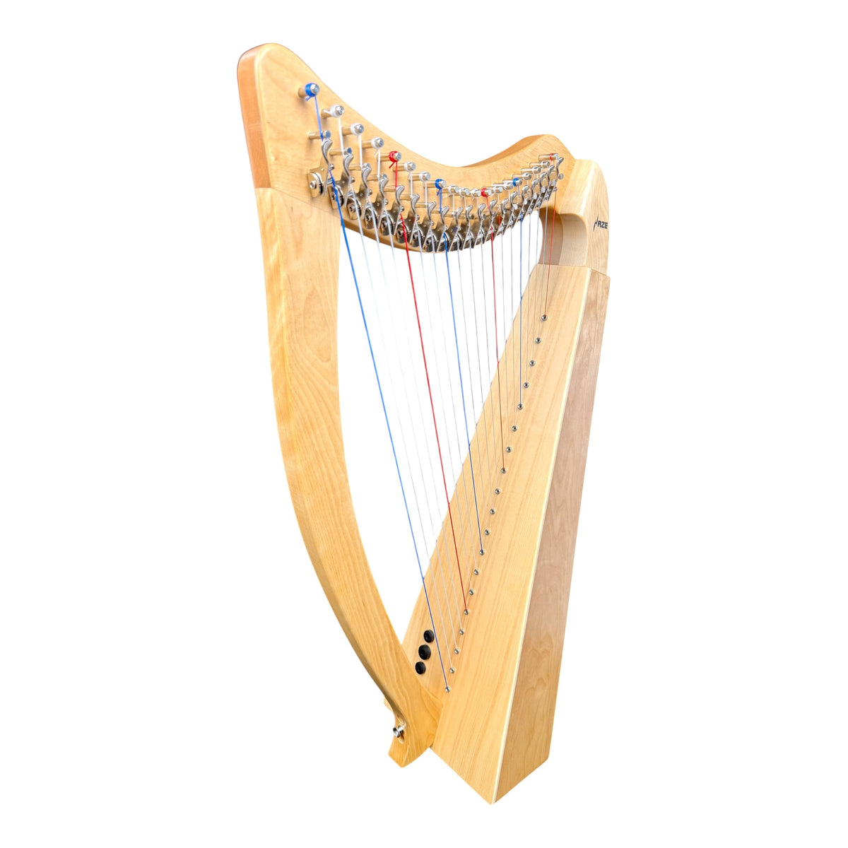 Haze WH19MSEQL 19-String Acoustic-Electric Lever-Fitted Lap Harp - Natural Maple Harp with Sitka Spruce Soundboard