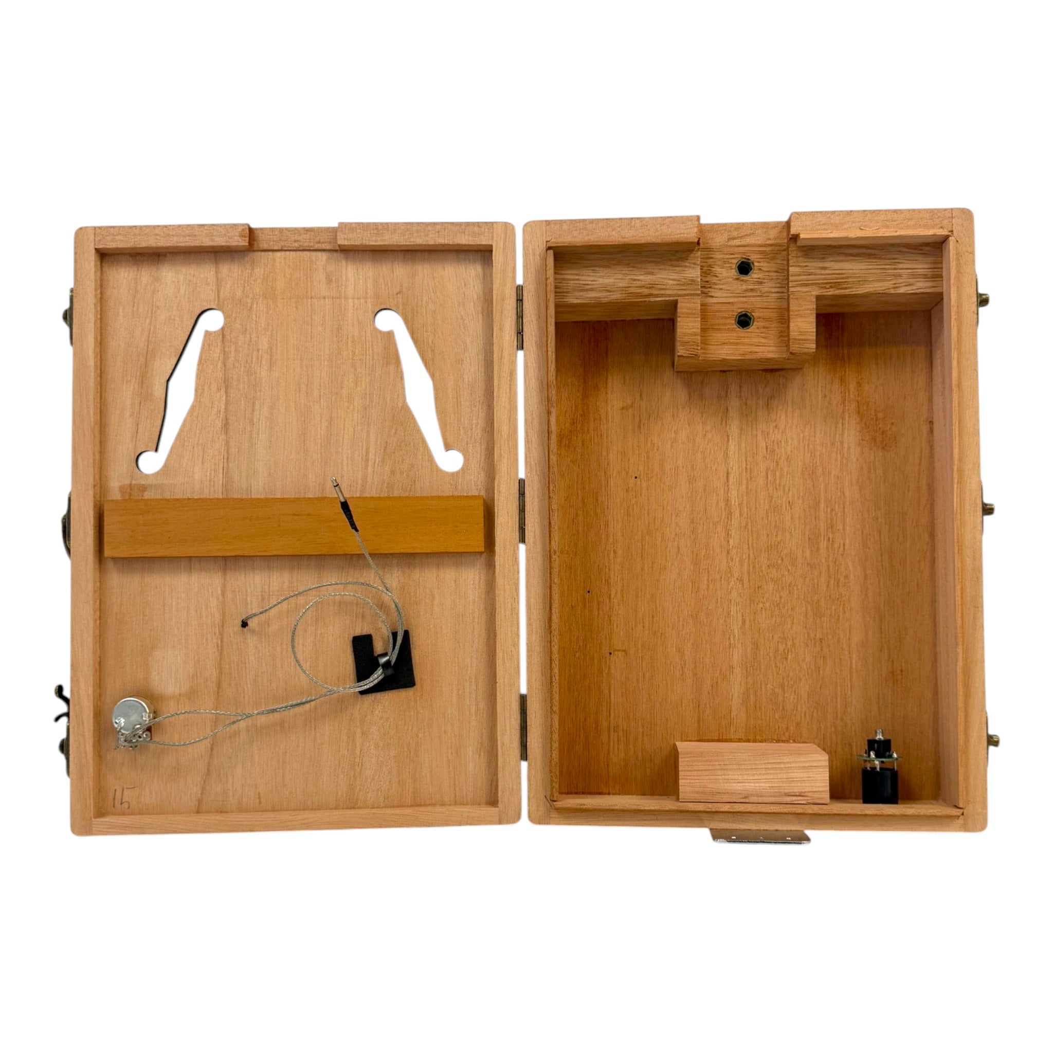 Haze "Blues" Mahogany Body 3-String Cigar Box Guitar Complete DIY Kit - Passive Piezo Pickup - X1 (Optional Slide Available)
