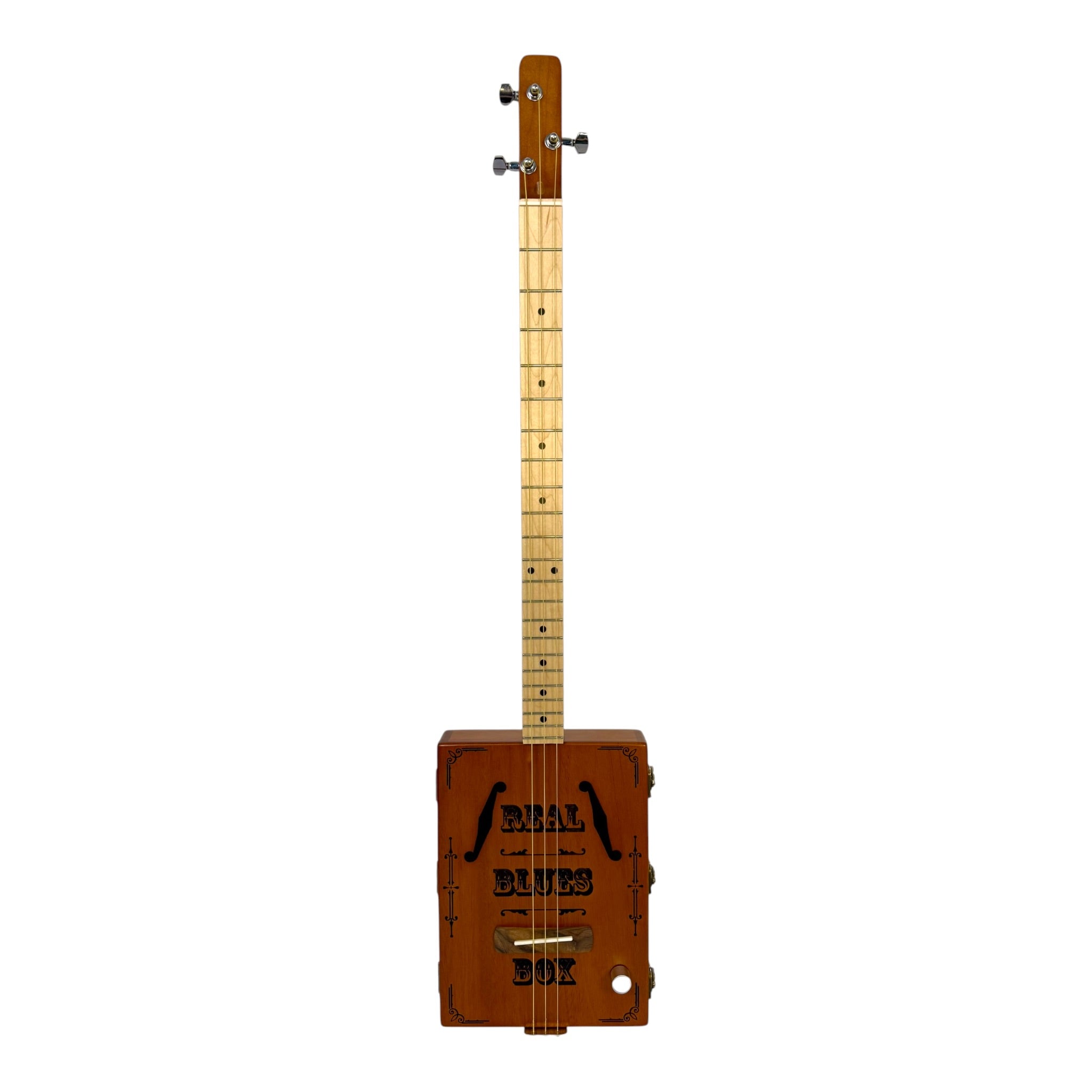 Haze "Blues" Mahogany Body 3-String Cigar Box Guitar Complete DIY Kit - Passive Piezo Pickup - X1 (Optional Slide Available)