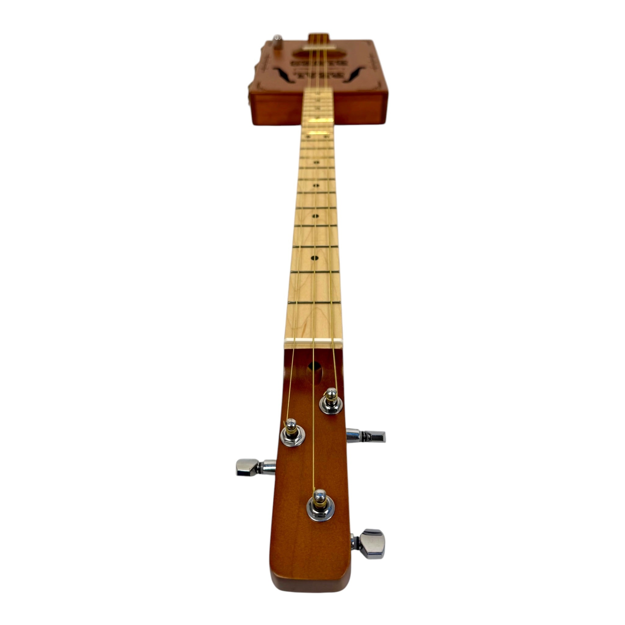 Haze "Blues" Mahogany Body 3-String Cigar Box Guitar Complete DIY Kit - Passive Piezo Pickup - X1 (Optional Slide Available)