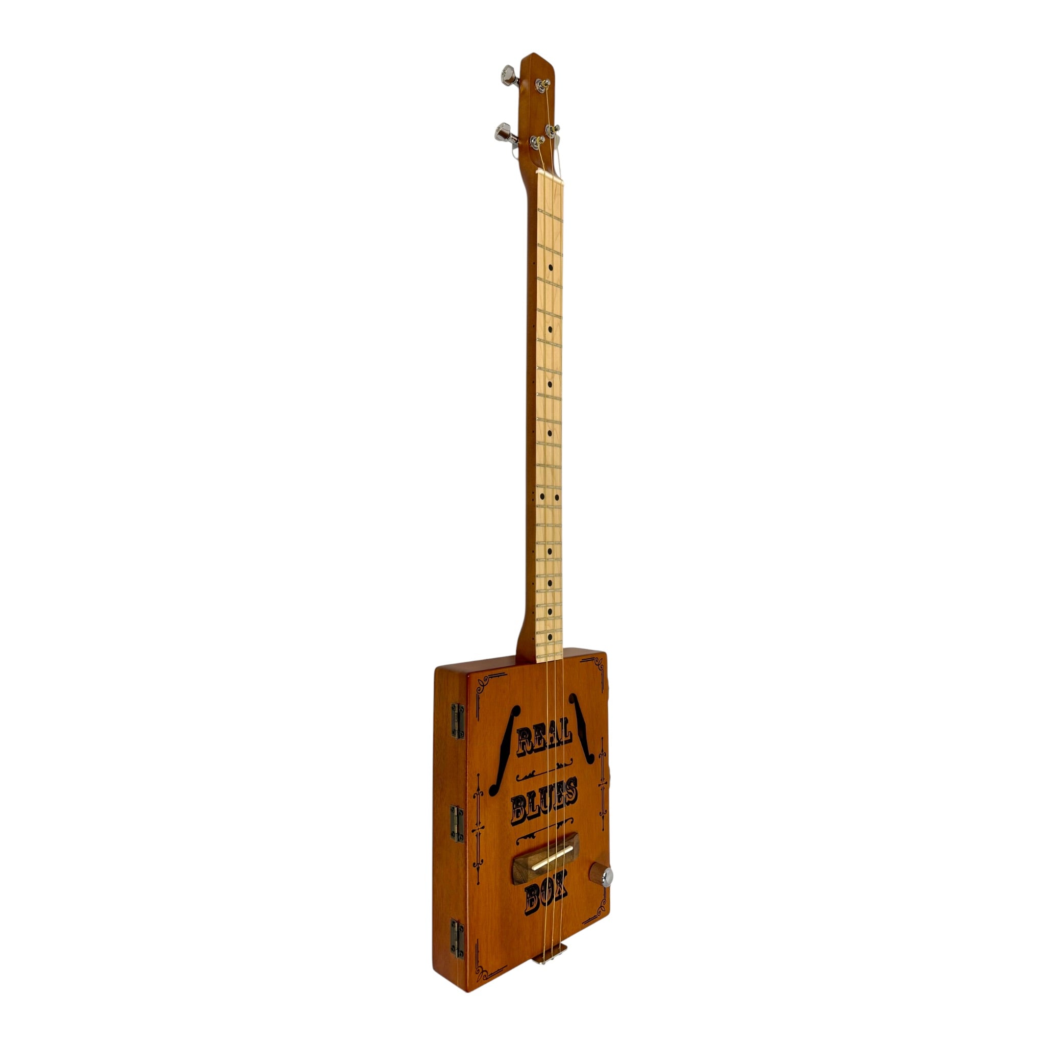 Haze "Blues" Mahogany Body 3-String Cigar Box Guitar Complete DIY Kit - Passive Piezo Pickup - X1 (Optional Slide Available)
