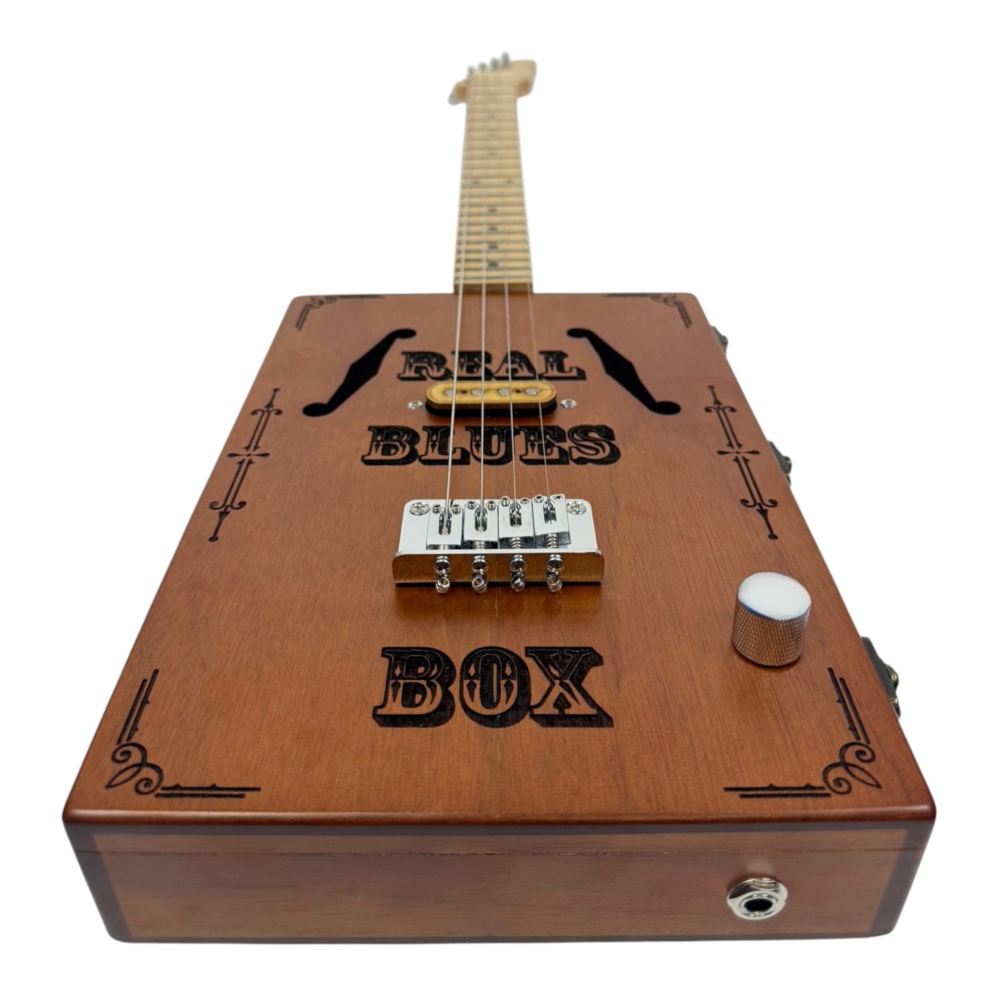 Haze "Blues" Mahogany Body 4-String Electric Cigar Box Guitar Complete DIY Kit - Passive Single Coil Pickup - X4