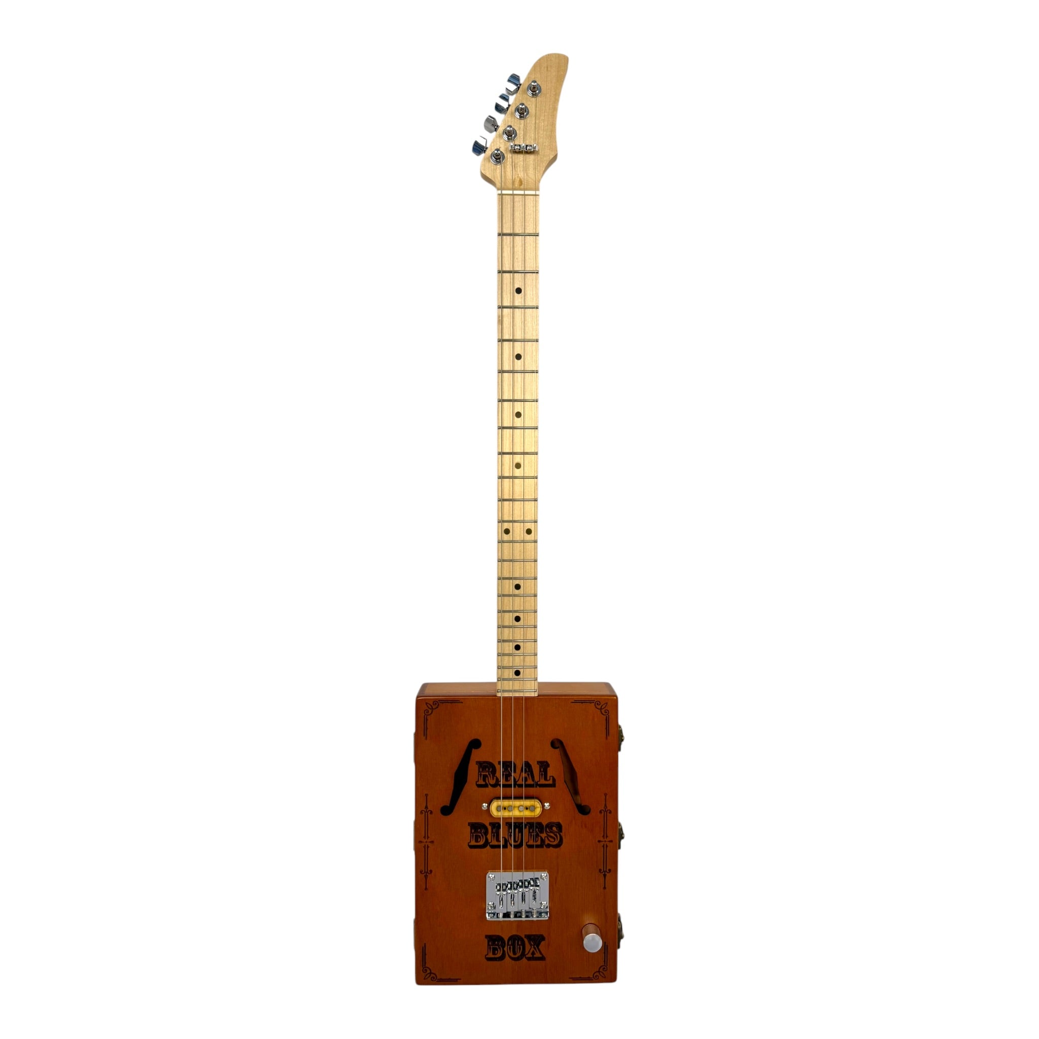Haze "Blues" Mahogany Body 4-String Electric Cigar Box Guitar Complete DIY Kit - Passive Single Coil Pickup - X4