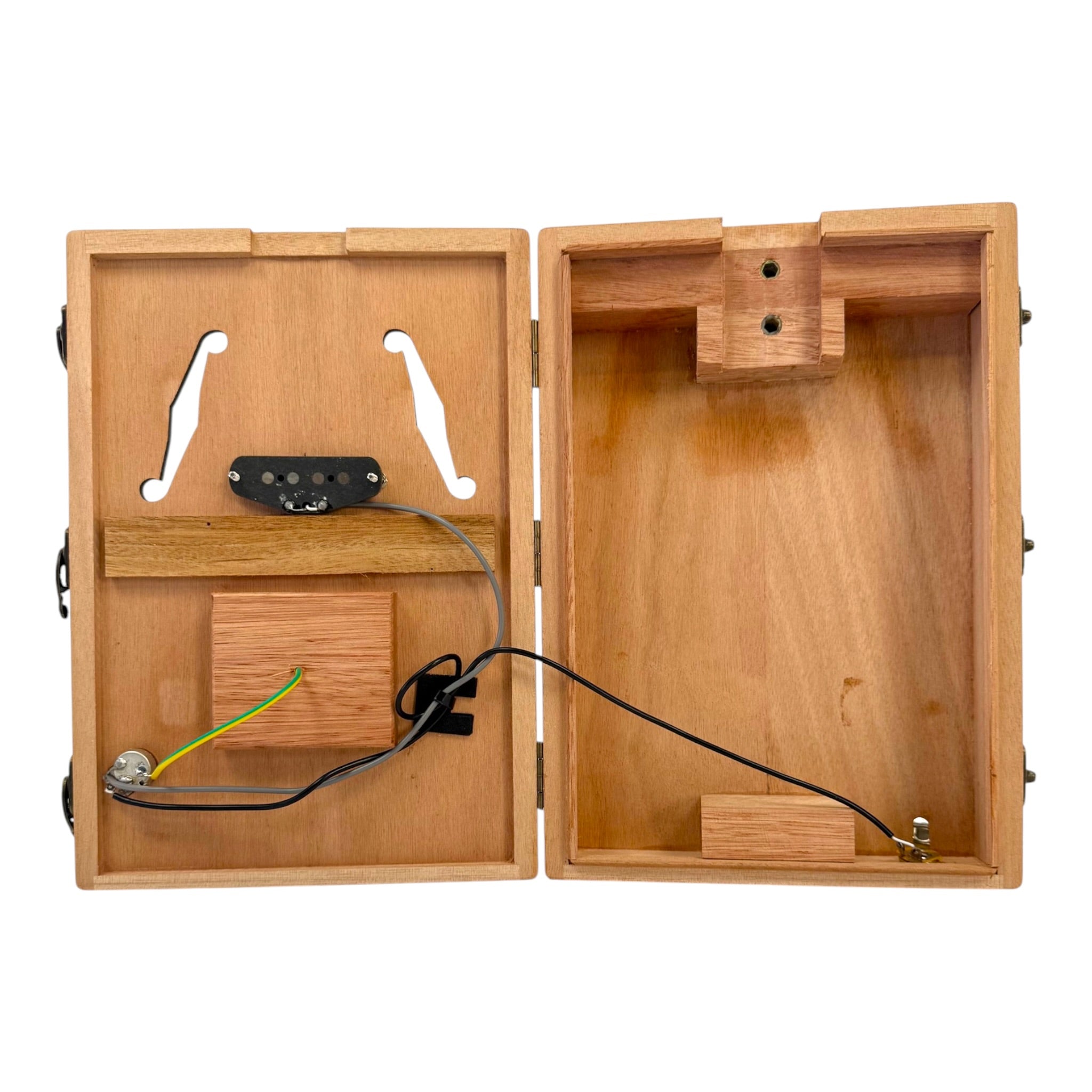 Haze "Blues" Mahogany Body 4-String Electric Cigar Box Guitar Complete DIY Kit - Passive Single Coil Pickup - X4