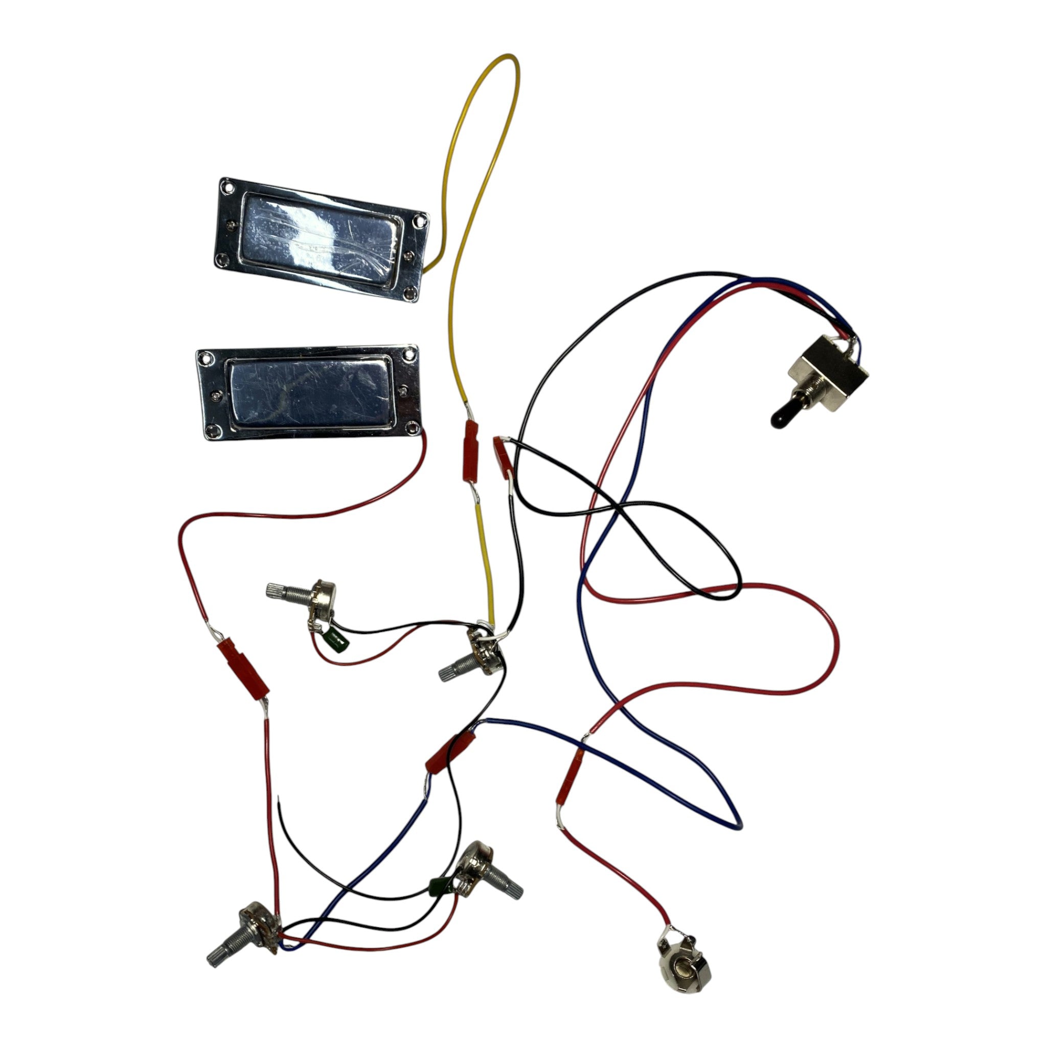 HSFB1930MDIY Solid Mahogany Bolt-On Neck HFB H-H Electric Guitar DIY Kit - Complete No-Soldering w/ White Pickguard & Chrome Hardware