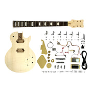 HSLPP19380BDIY Solid Basswood Body Maple Set-Neck HLP H-H Electric Guitar DIY Kit -Complete No-Soldering w/ IvoryTrims & Chrome Hardware