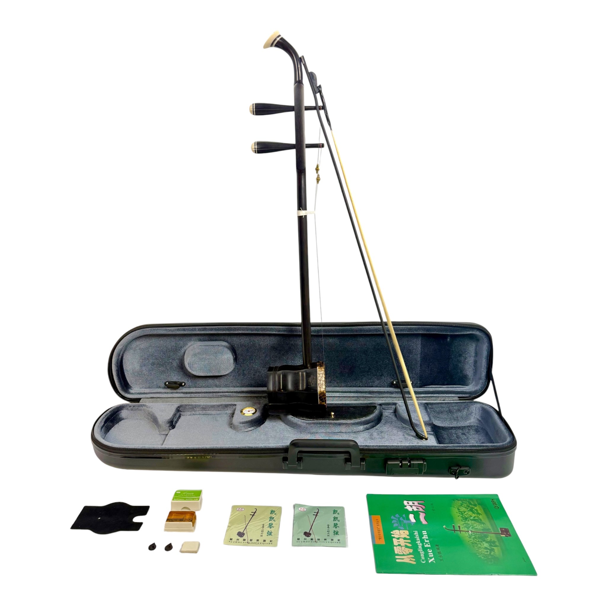 Hua Yin 华音 HY132 “Midnight Crescent” Ebony Erhu - Premium Travel Hard Case - Intermediate Series