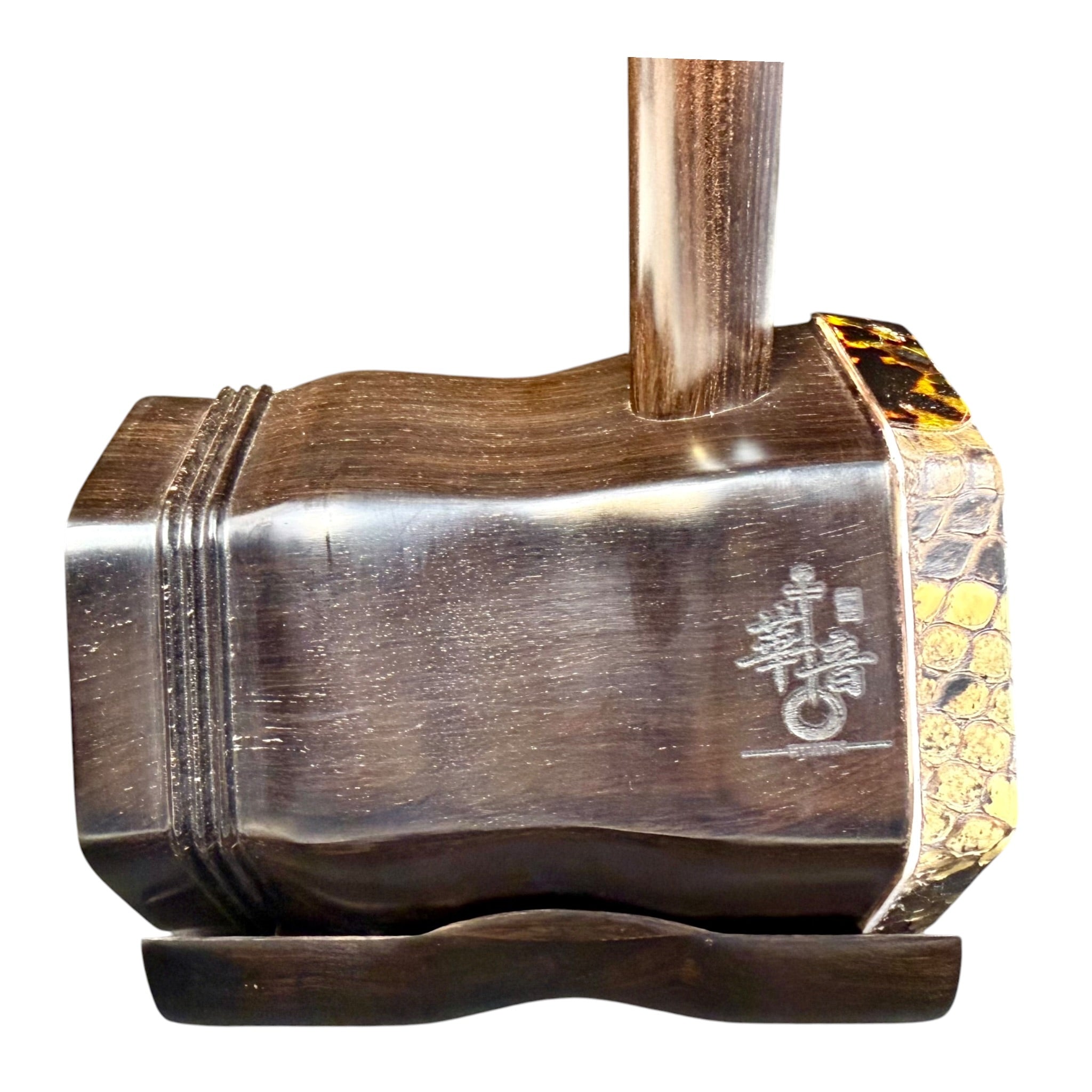Hua Yin HY132S “Sacred Lotus” Ebony Erhu with Silver Inlay - Premium Travel Hard Case - Professional Series
