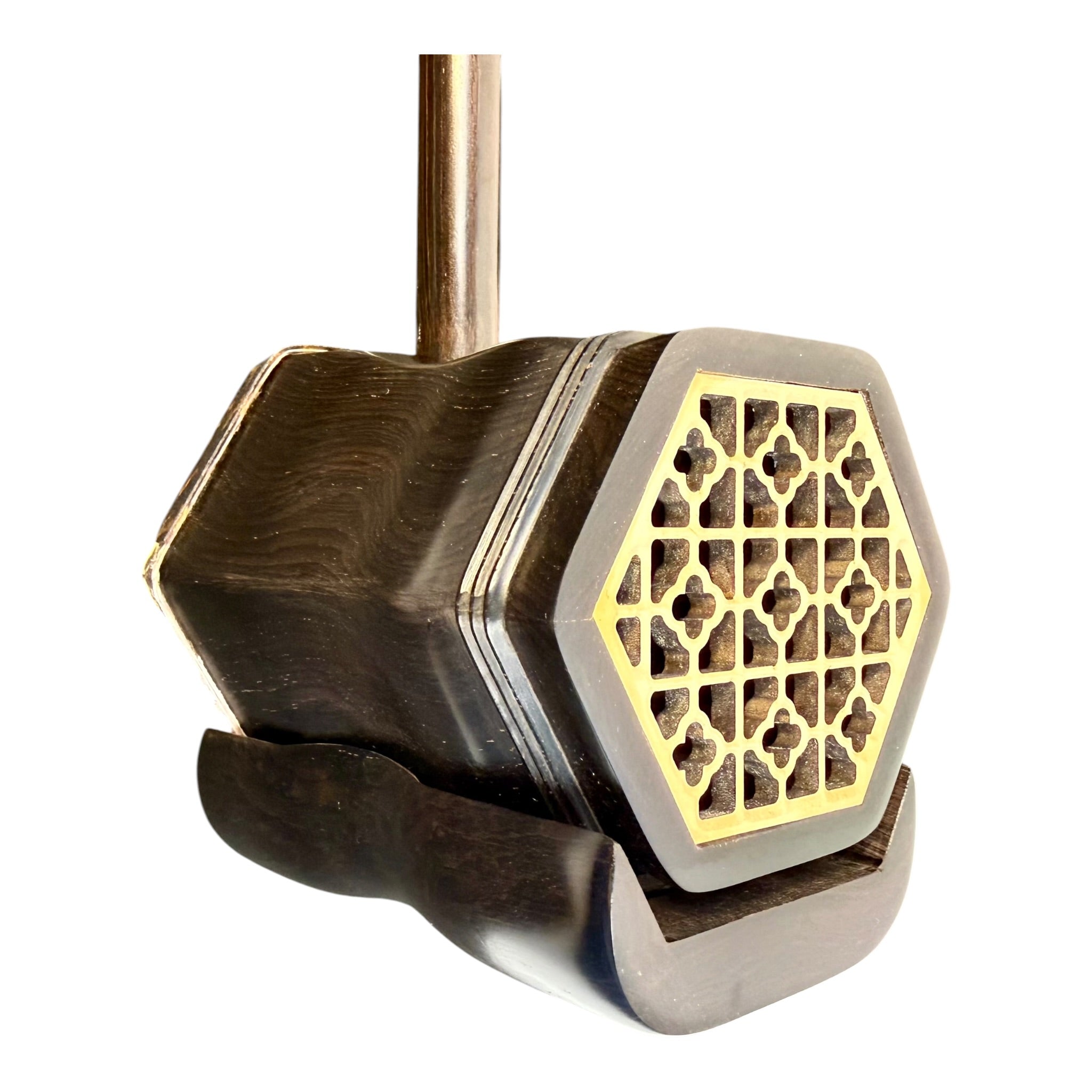 Hua Yin HY132S “Sacred Lotus” Ebony Erhu with Silver Inlay - Premium Travel Hard Case - Professional Series