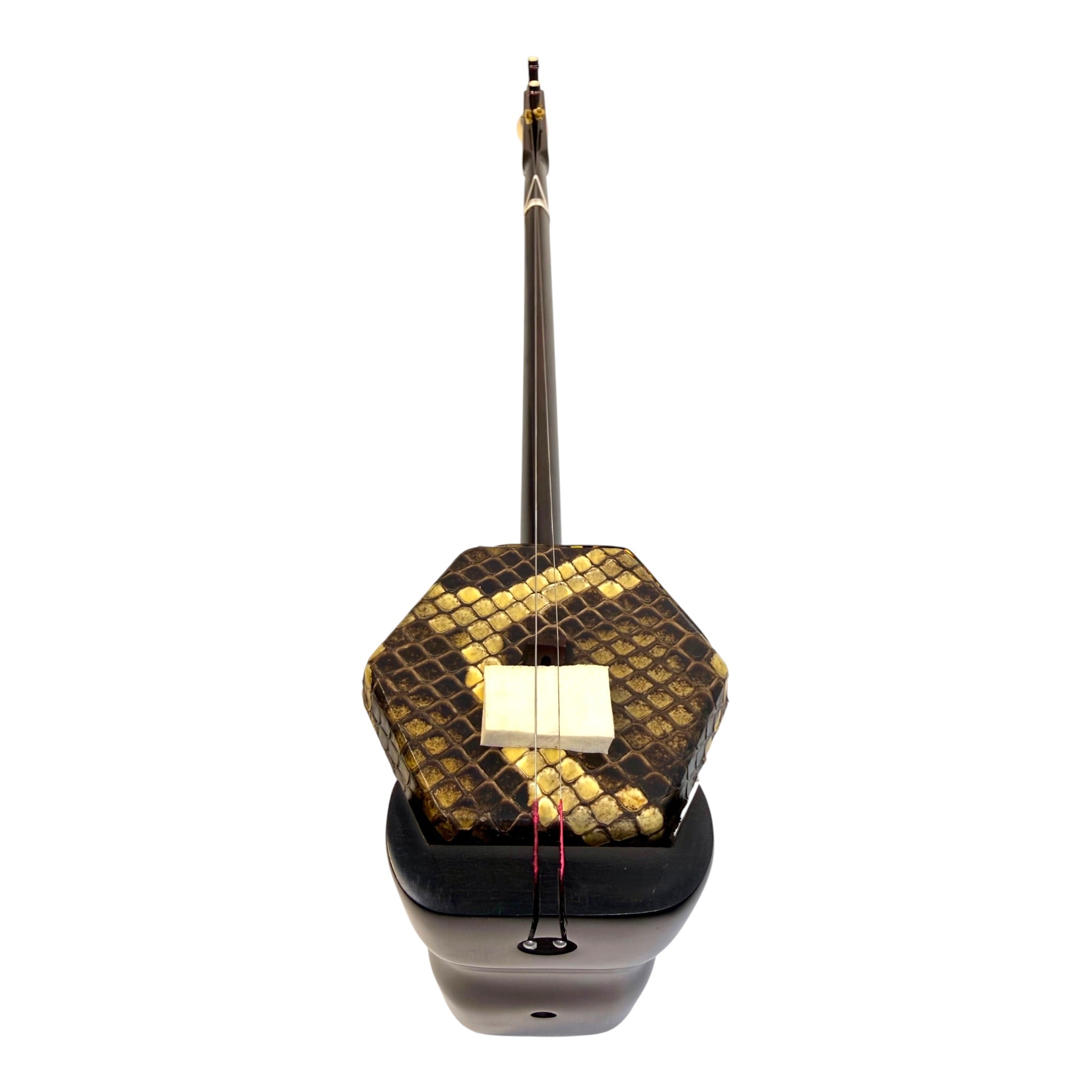 Hua Yin HY132S “Sacred Lotus” Ebony Erhu with Silver Inlay - Premium Travel Hard Case - Professional Series